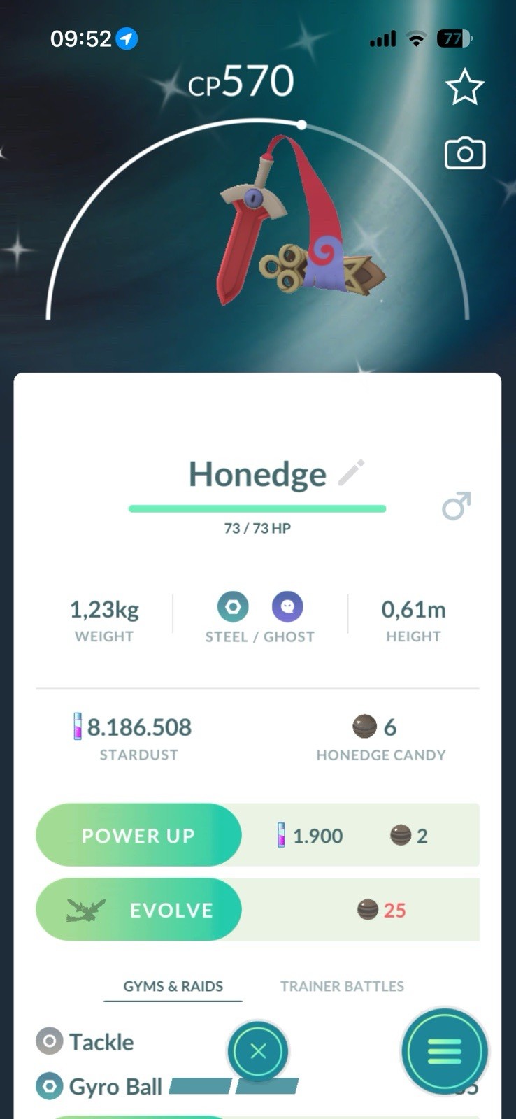 Pokémon Go – Shiny Honedge – Trade 500K / 1M Stardust