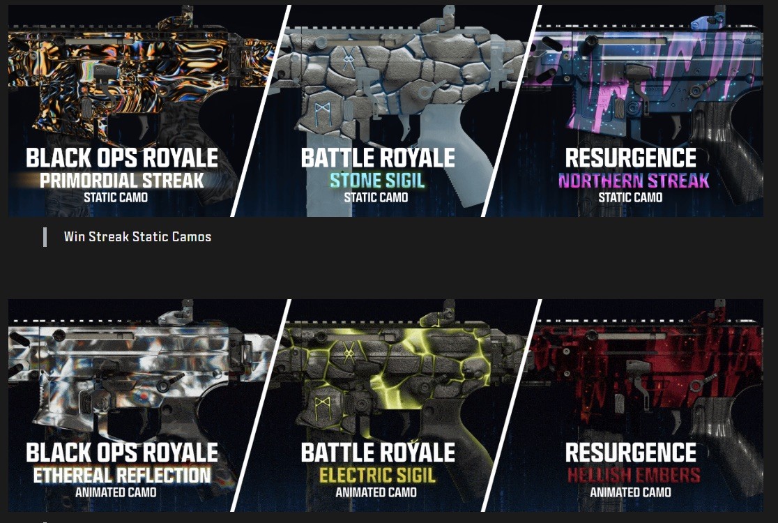 CALL OF DUTY BATTLE ROYALE 25 WIN STREAK CAMO RARE WARZONE
