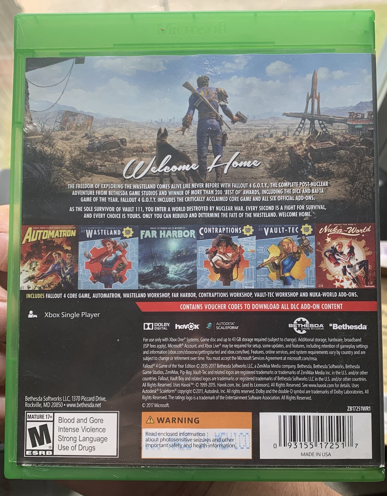Fallout 4 (Microsoft Xbox One, 2015) Tested Working