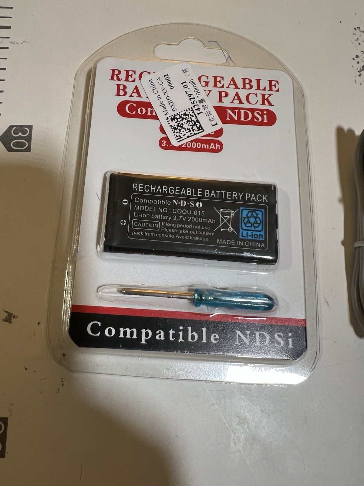 AC Home Wall Charger & 2000mAh Battery & Screwdriver Tool For Nintendo DSi NDSi