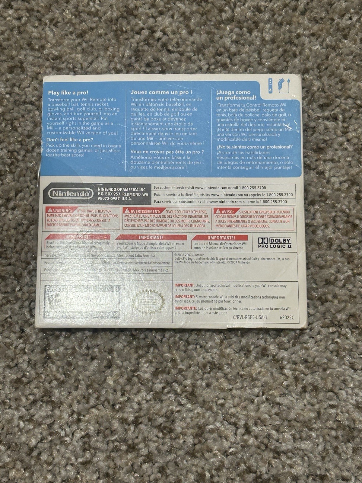 Wii Sports – Original Nintendo Wii game, Excellent Condition