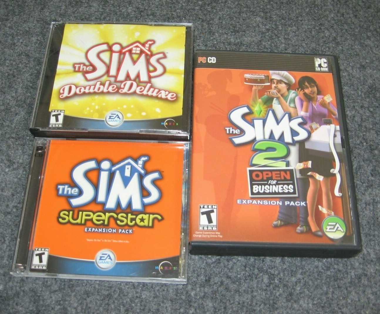 The Sims LOT Double Deluxe PC Game Super-Star Expansion Pack Open For Business 2