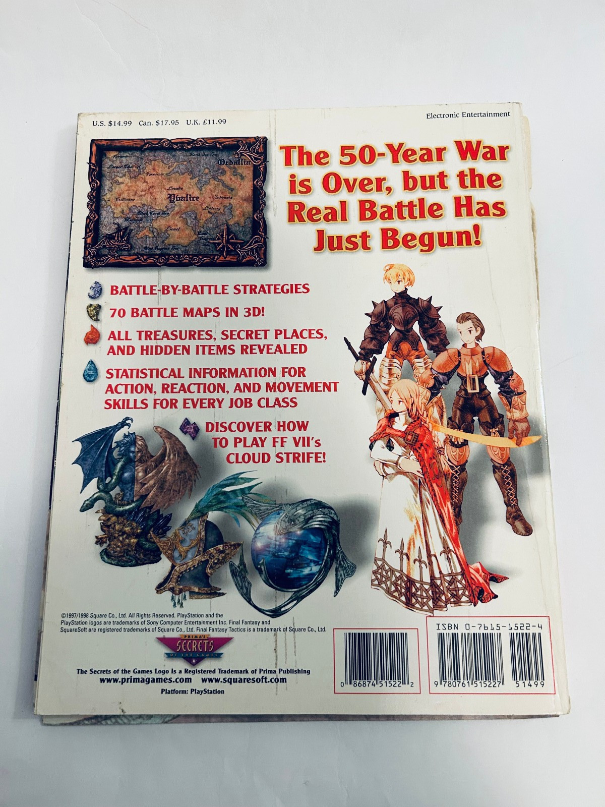 Final Fantasy Tactics PS1 Prima Strategy Guide With Full Card Set and Extras