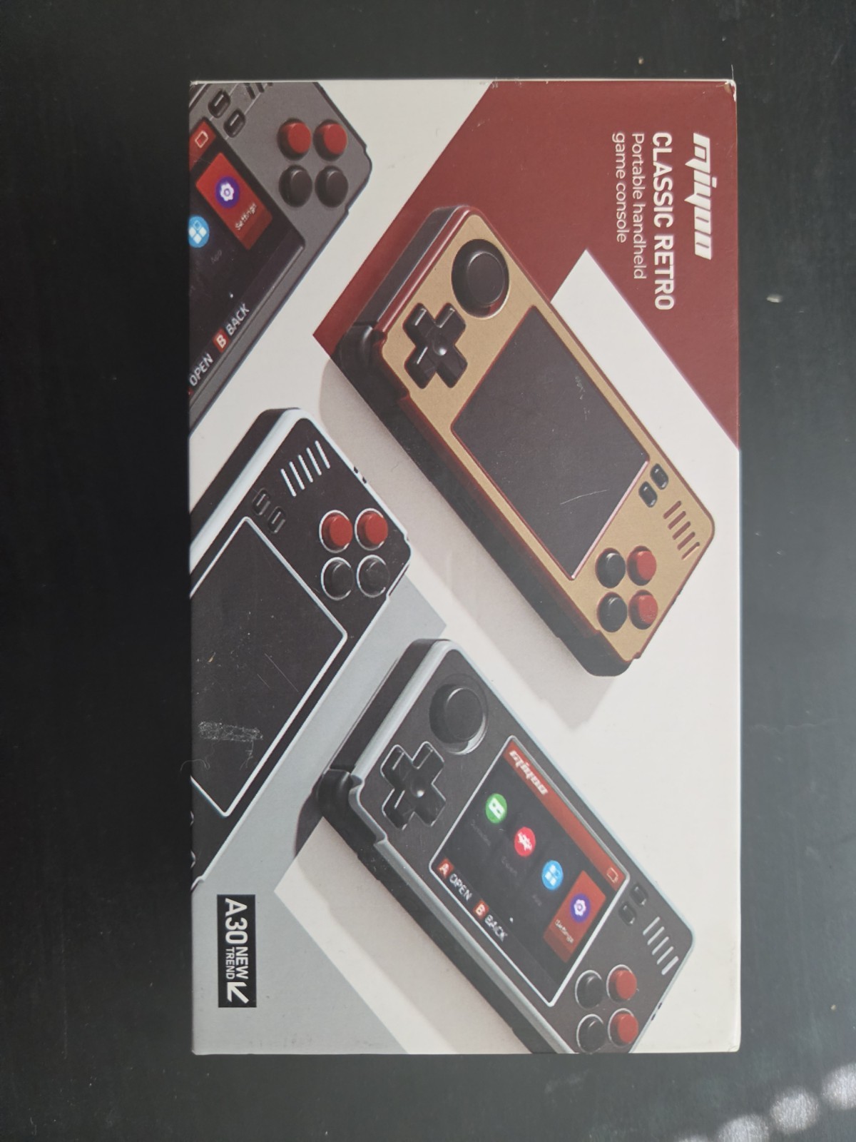 Miyoo A30 Retro Handheld Game Console,Portable Game Emulator – Grey & White