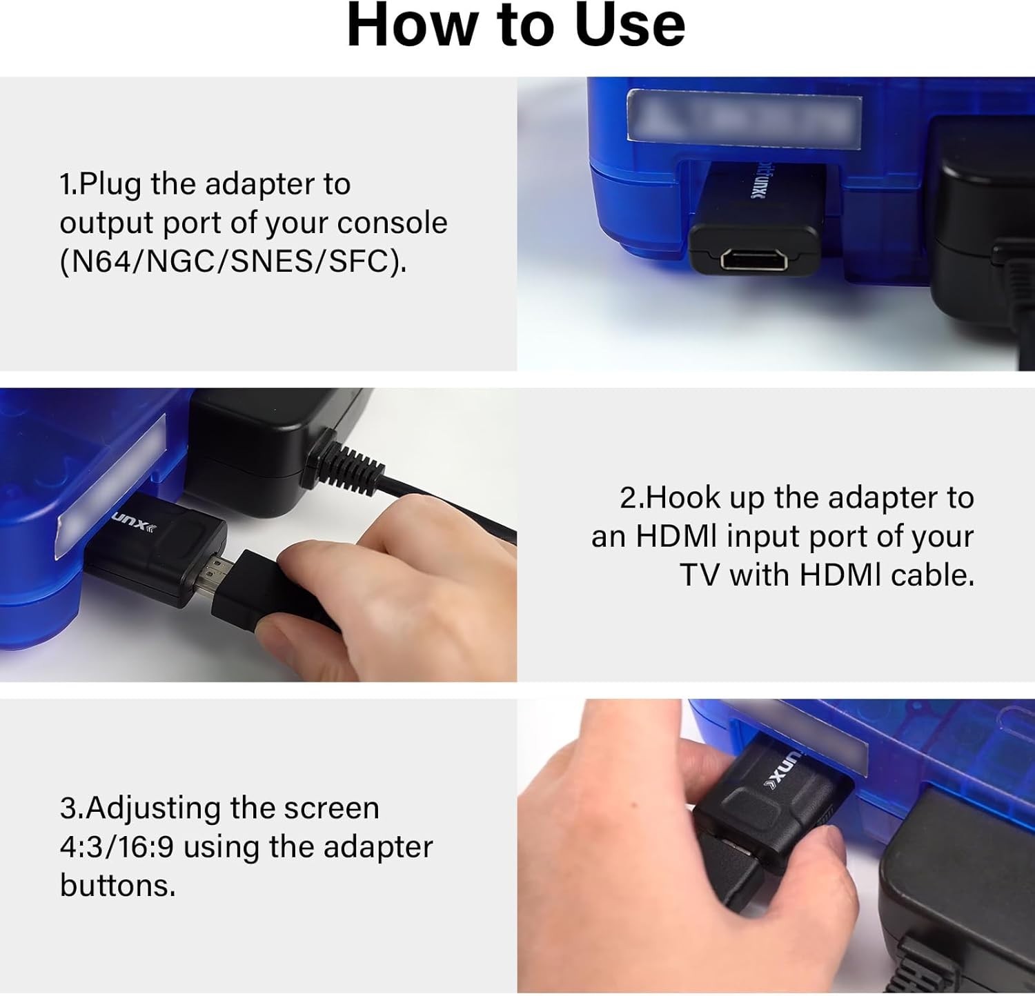 Bitfunx N64 HDMI Adapter 720P 1080P HD Converter Upscale N64 SNES SFC GameCube