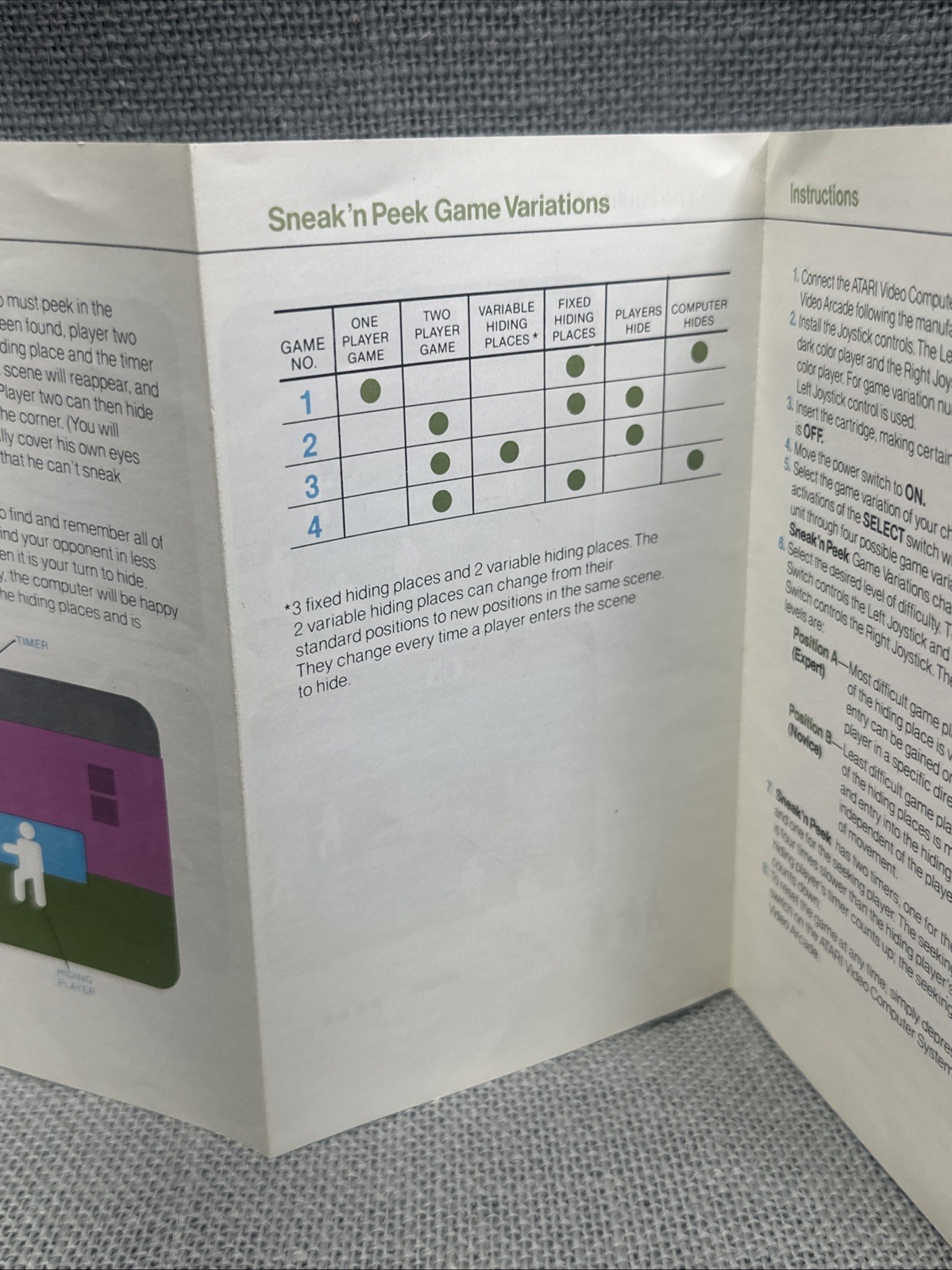 Atari 2600 Sneak’n Peek from Vidtec Instructions only