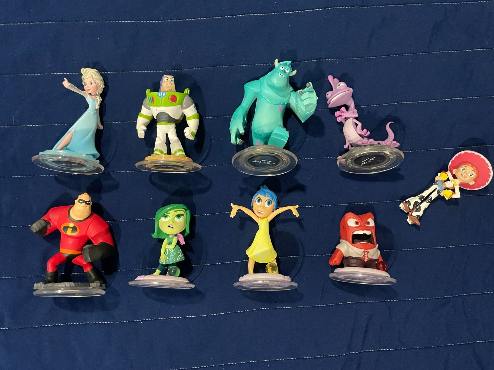 Disney Infinity Pixar Figure Lot 8 Elsa Buzz Sully Inside Out Toy Story
