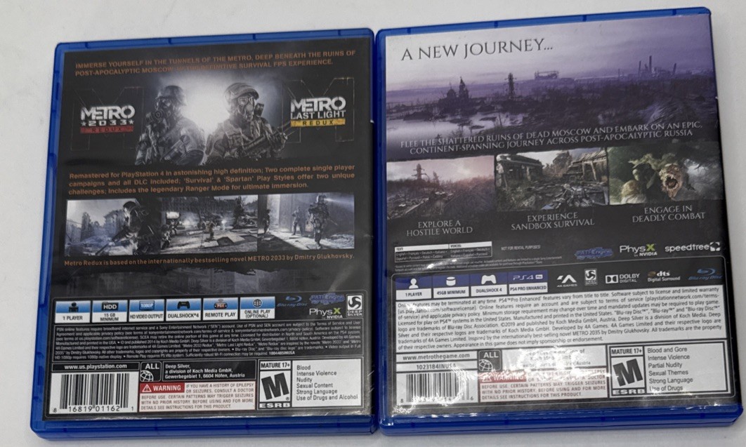 Metro Redux & Metro Exodus PS4 Sony PlayStation 4 Deep Silver Tested