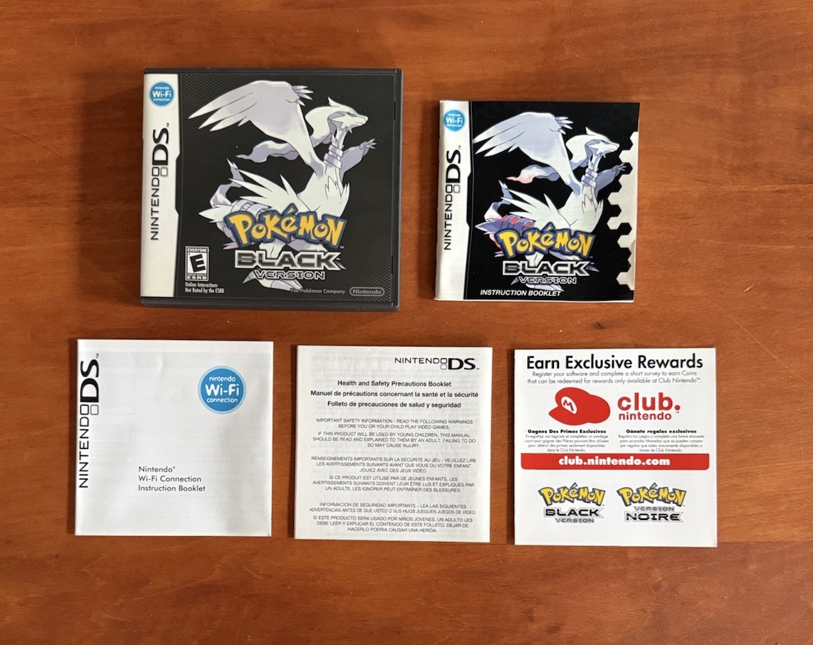 Pokemon Black Version (Nintendo DS) Case Manual & Inserts Only – Excellent
