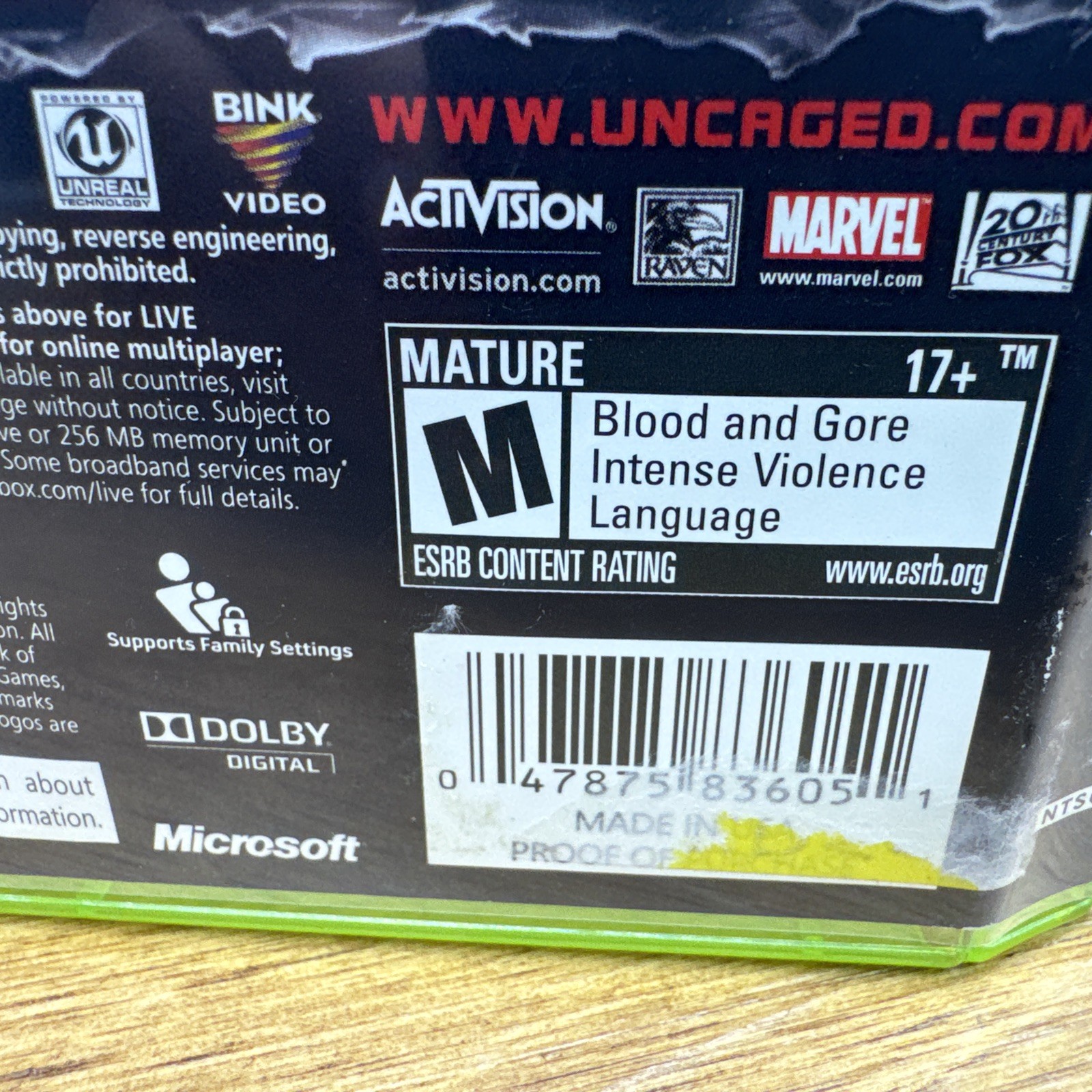 X-Men Origins: Wolverine Uncaged Edition (Xbox 360, 2009) CIB Refurbished