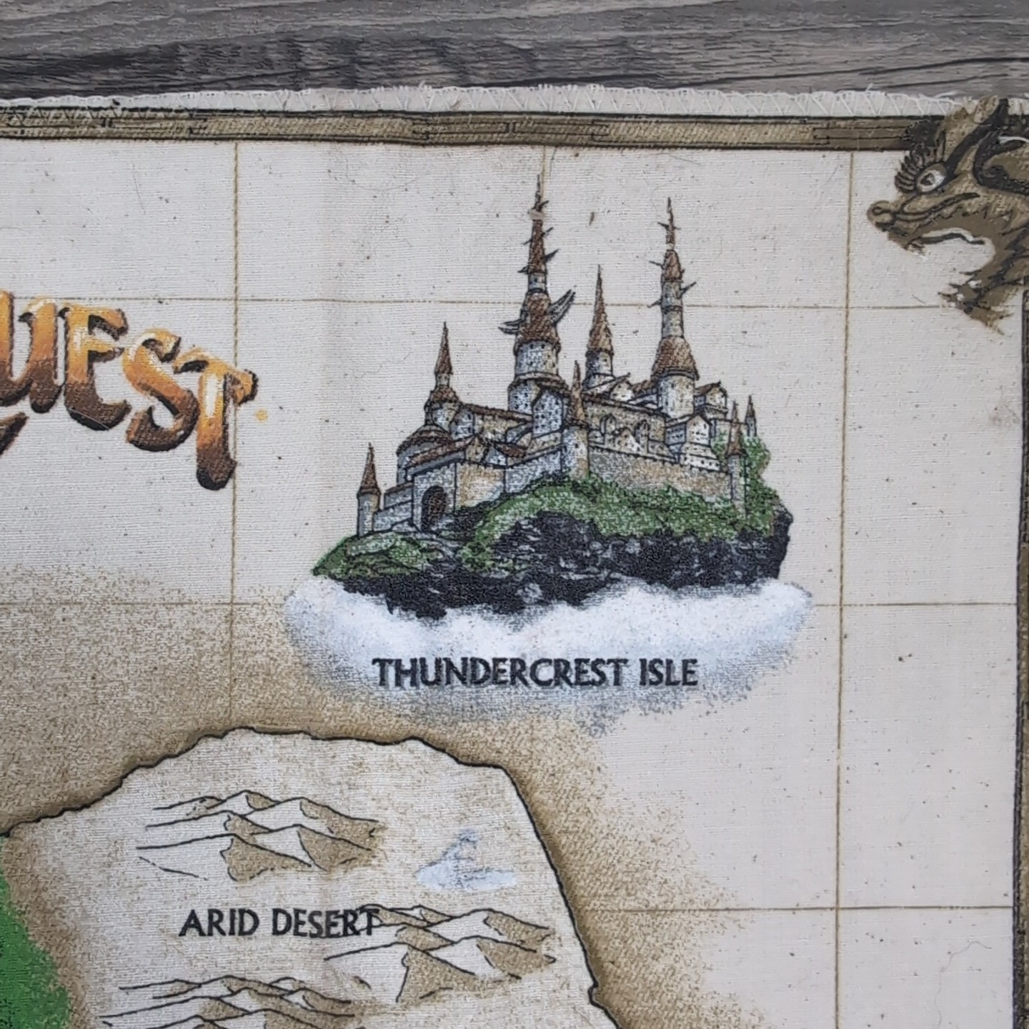 VTG EverQuest: Dragons of Norrath Collector’s Canvas Cloth Map 14″ Rare!