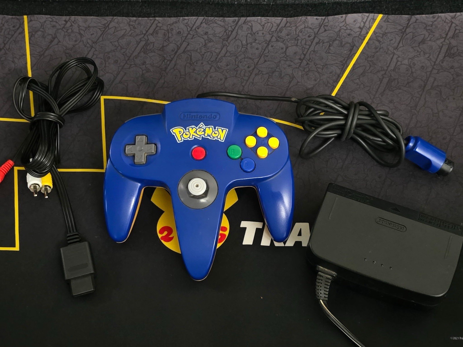 Nintendo 64 Pokemon Pikachu Edition Blue N64 Console w/ Cables Tested Works