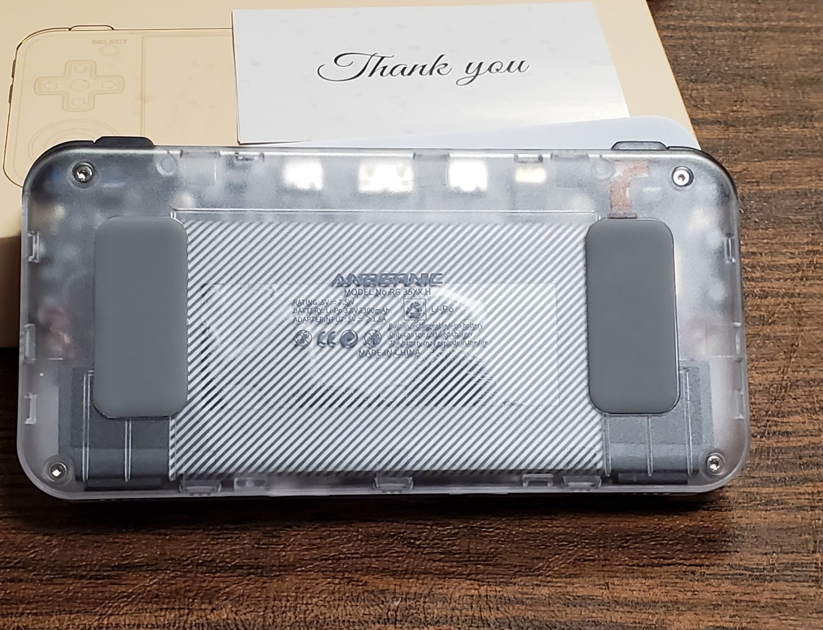 RG35XX H White Anbernic Retro Handheld Game Console ROCKNIX Transparent 16G+128G