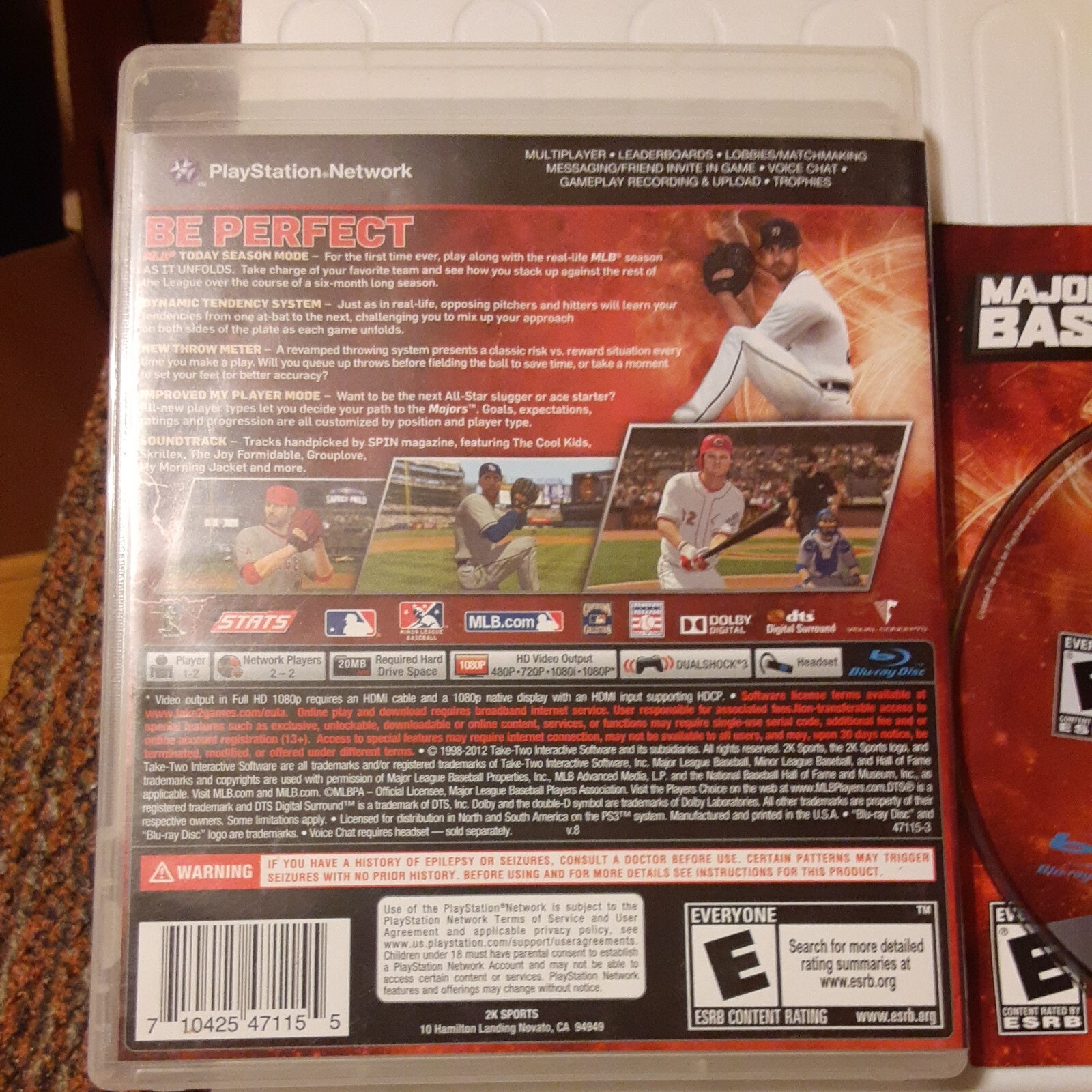 Major League Baseball 2K12 (Sony PlayStation 3) PS3 COMPLETE Justin VERLANDER