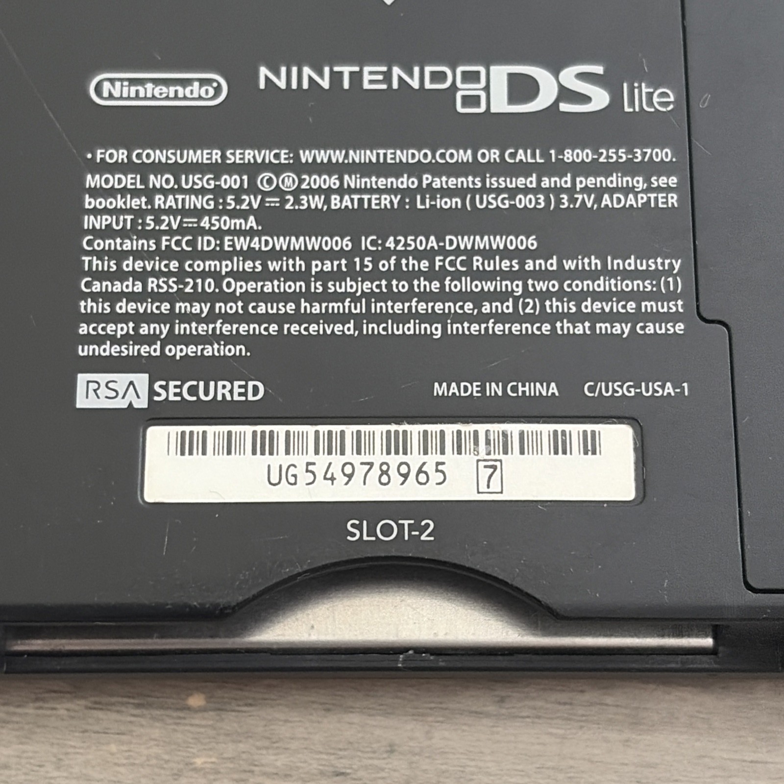 Nintendo DS Lite USG-001 Red/Black Handheld Console w/ Stylus, Charger