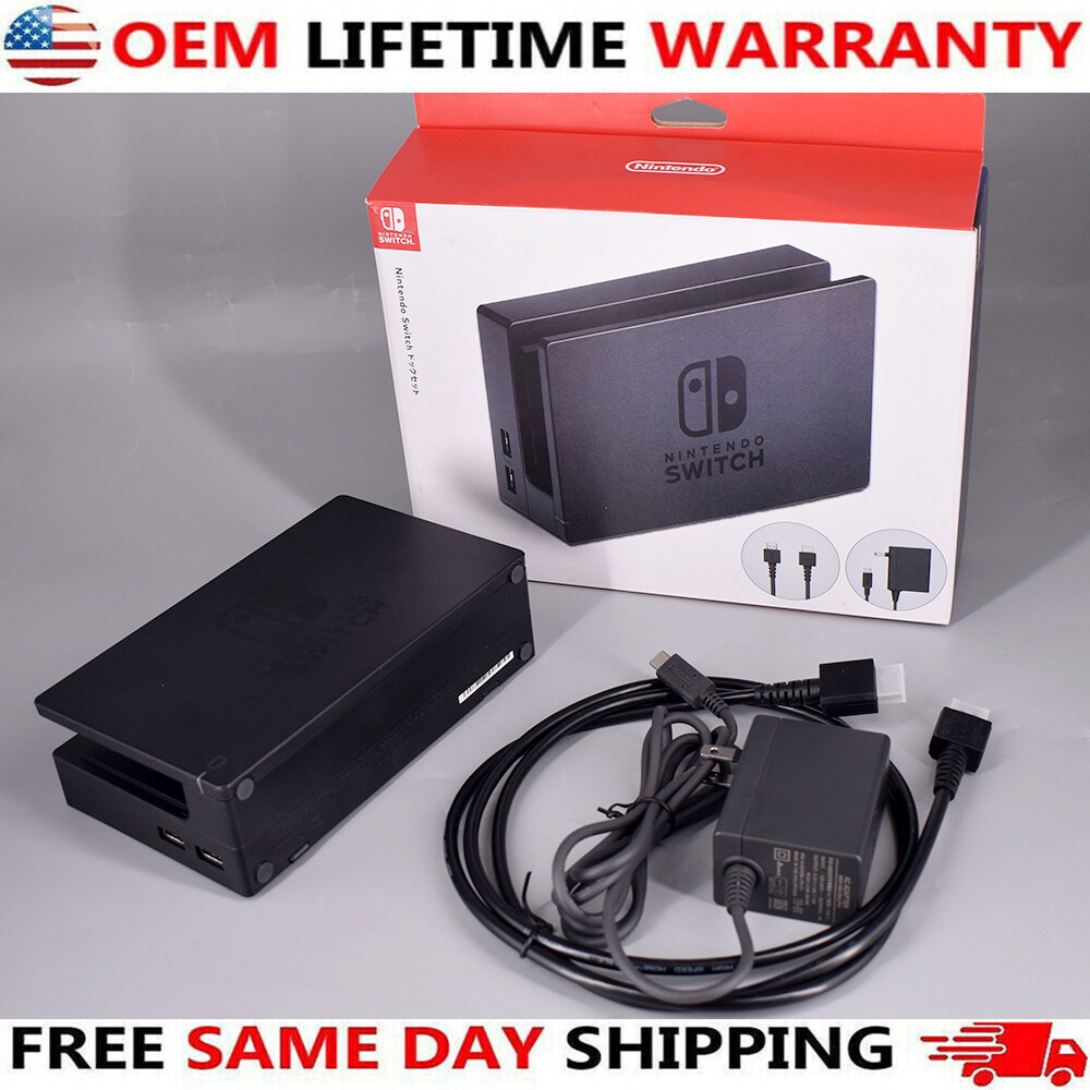 Original Nintendo Switch Charging Dock + AC Adapter Power Cable + HDMI CABLE Set