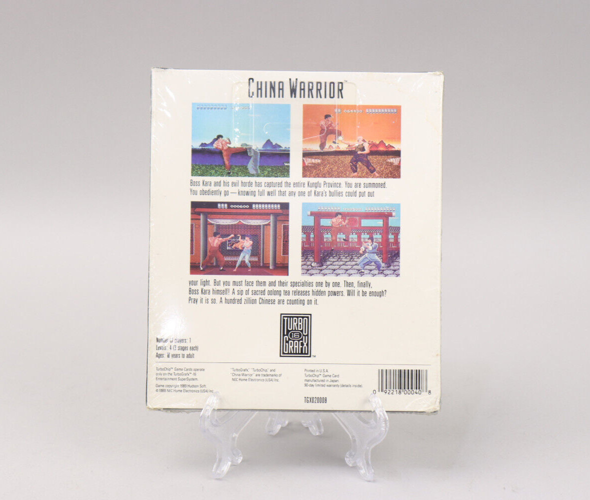 China Warrior NEC TurboGrafx-16 TG16 Factory Sealed 1989 Hudson Soft Ex. Rare!