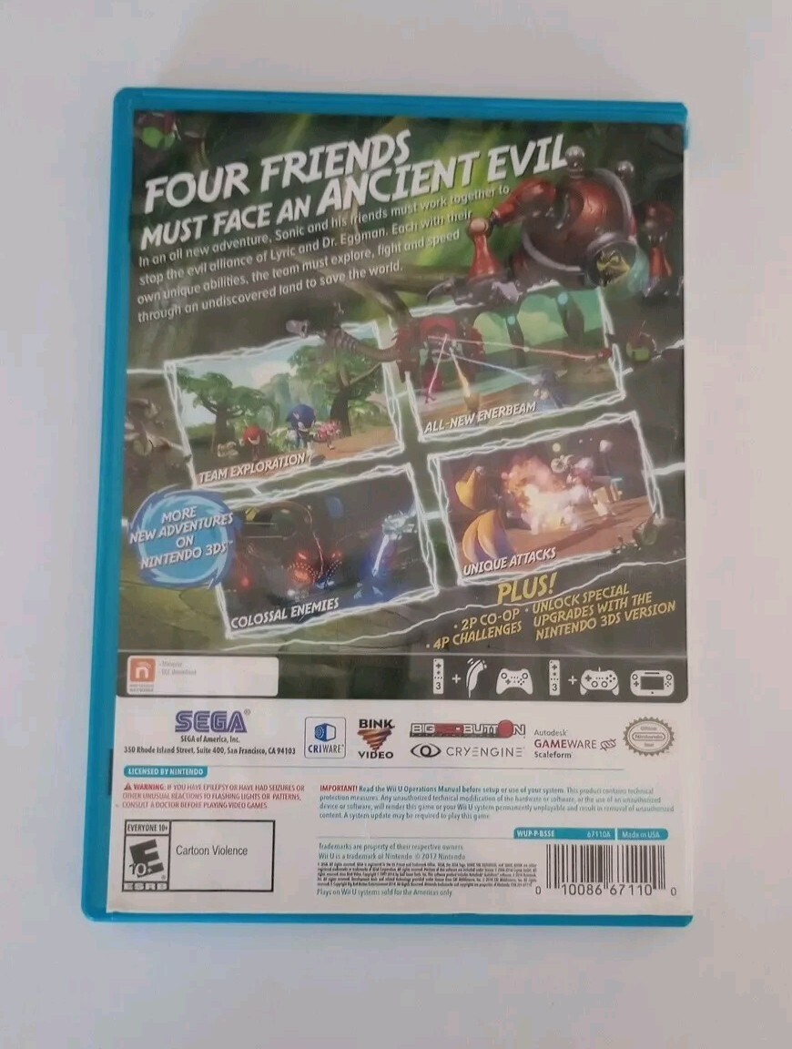Sonic Boom: Rise of Lyric Nintendo Wii U the hedgehog