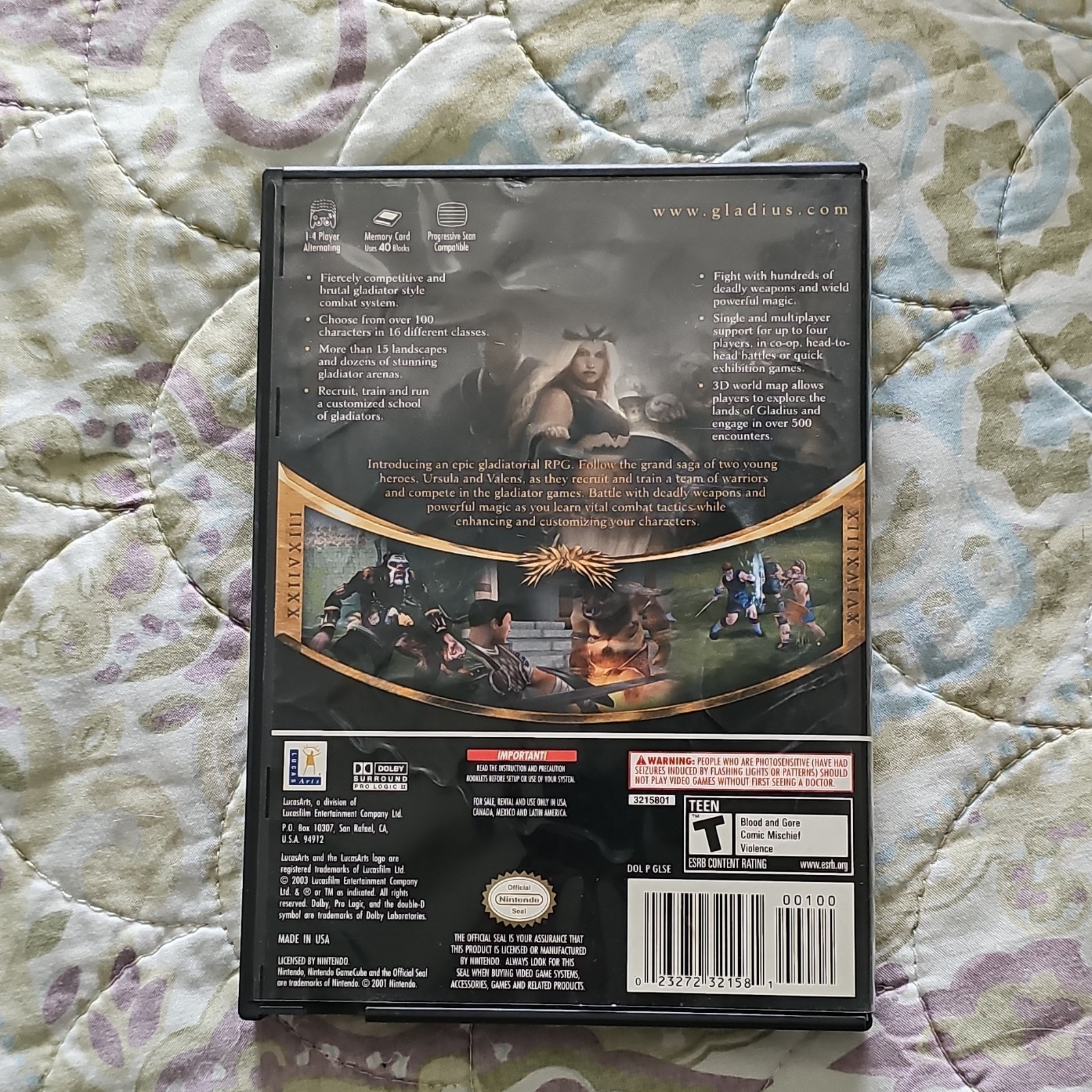 LucasArts Gladius Tactical Turn-Based RPG GameCube T NTSC-U/C 2003 Manual