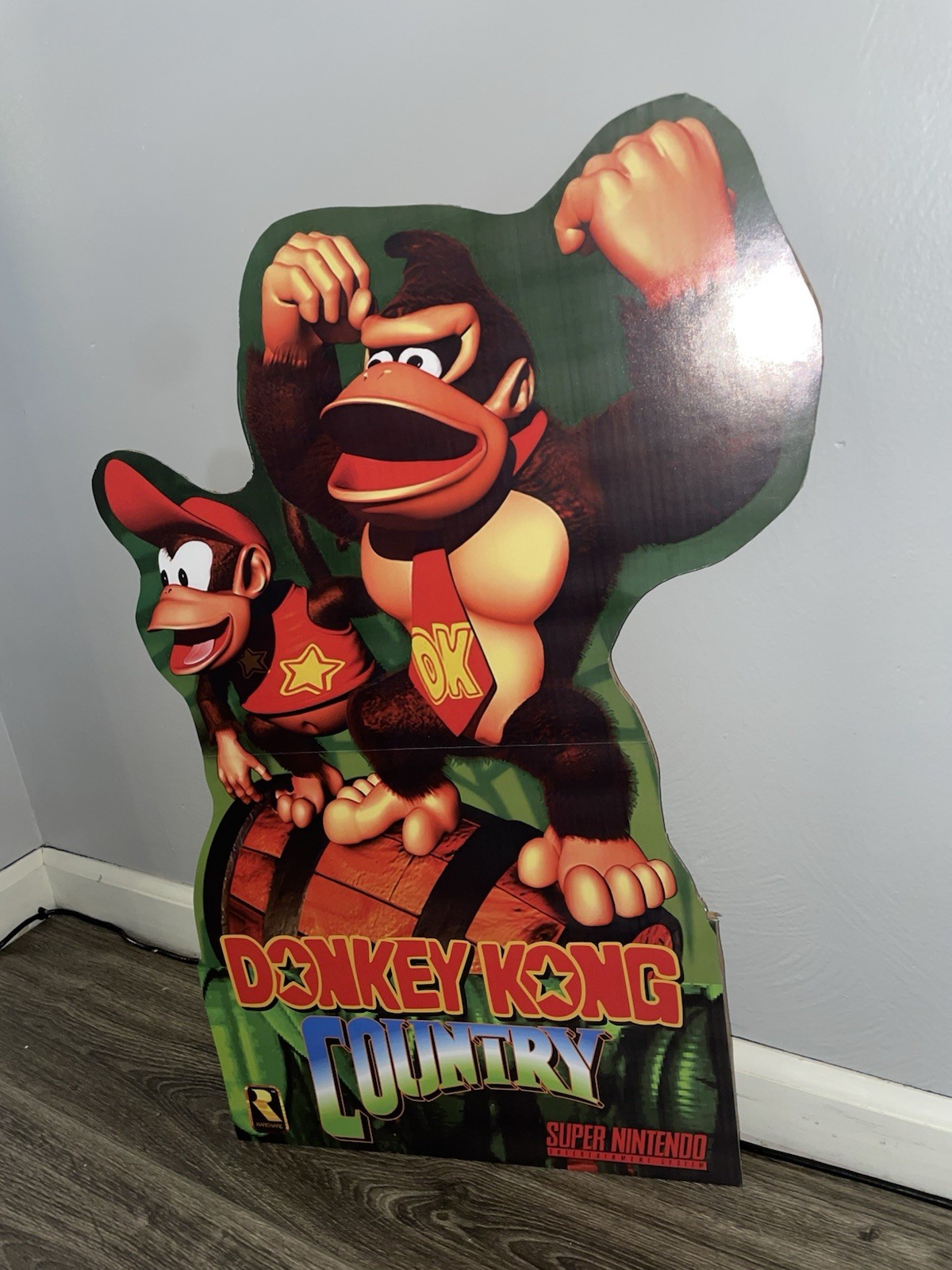 Donkey kong Country Standee 18×26” Cardboard Sign Promo-like Display nes snes