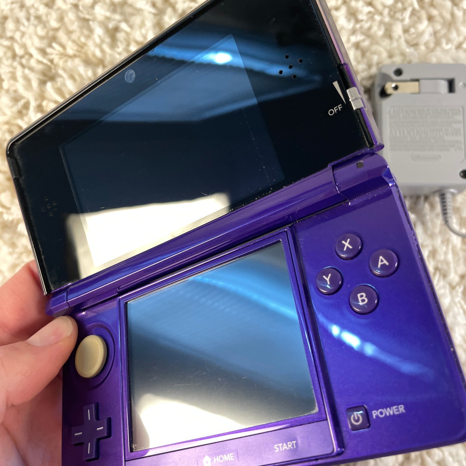 Nintendo 3DS Midnight Purple Handheld Console System CTR-001 Tested