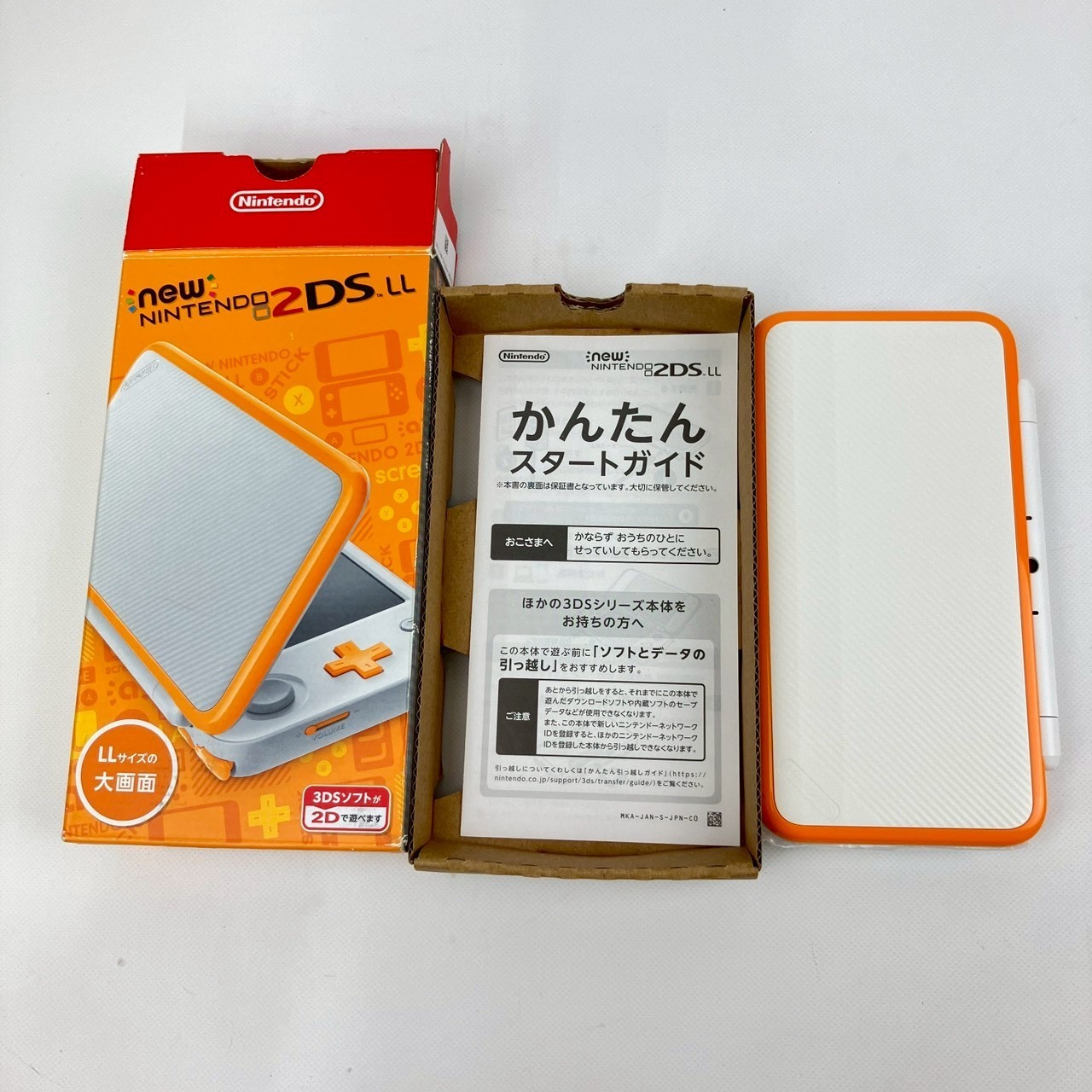 Nintendo new 2DS LL XL White Orange Console S Rank Japanese Only Boxed