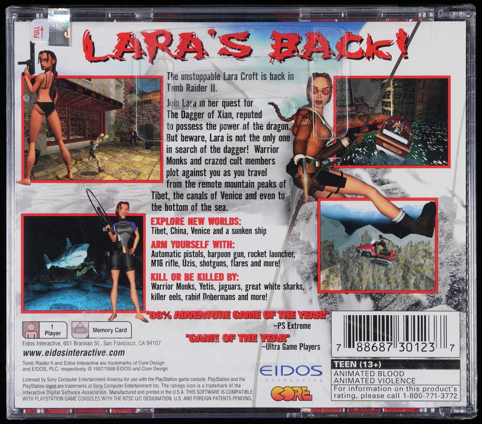 Tomb Raider II 2 (PlayStation 1, Ps1) PSA 9.6 A Black Label Sealed 1st Print CGC