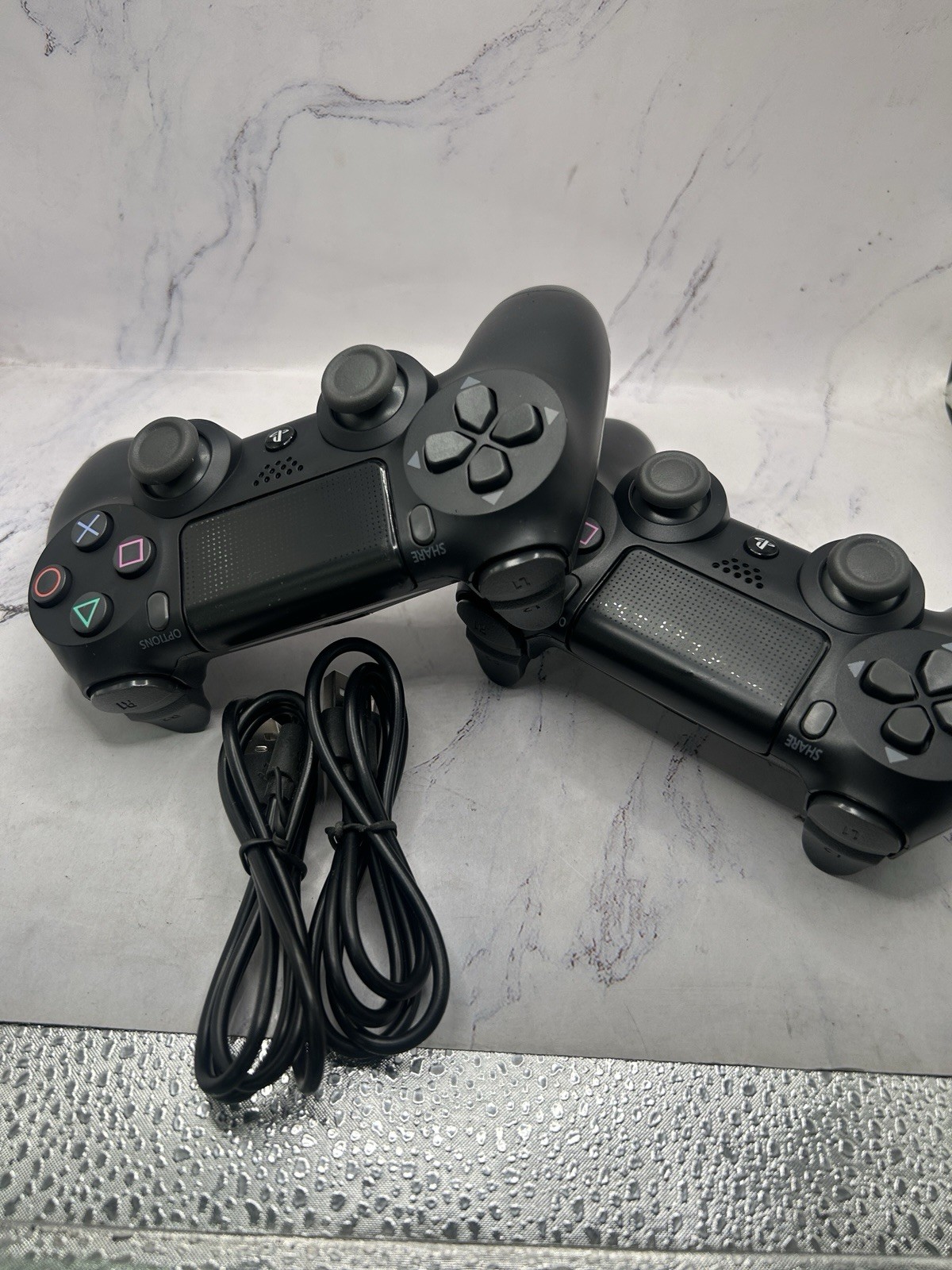 Lot of 2 Used playstation Wireless Controller Bluetooth Dualshock PS4 Black
