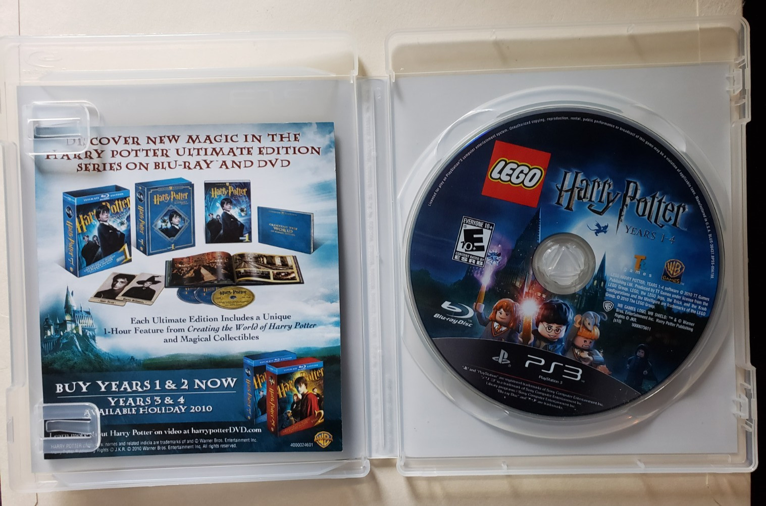 LEGO Harry Potter: Years 1-4 (Sony PlayStation 3, 2010) no manual