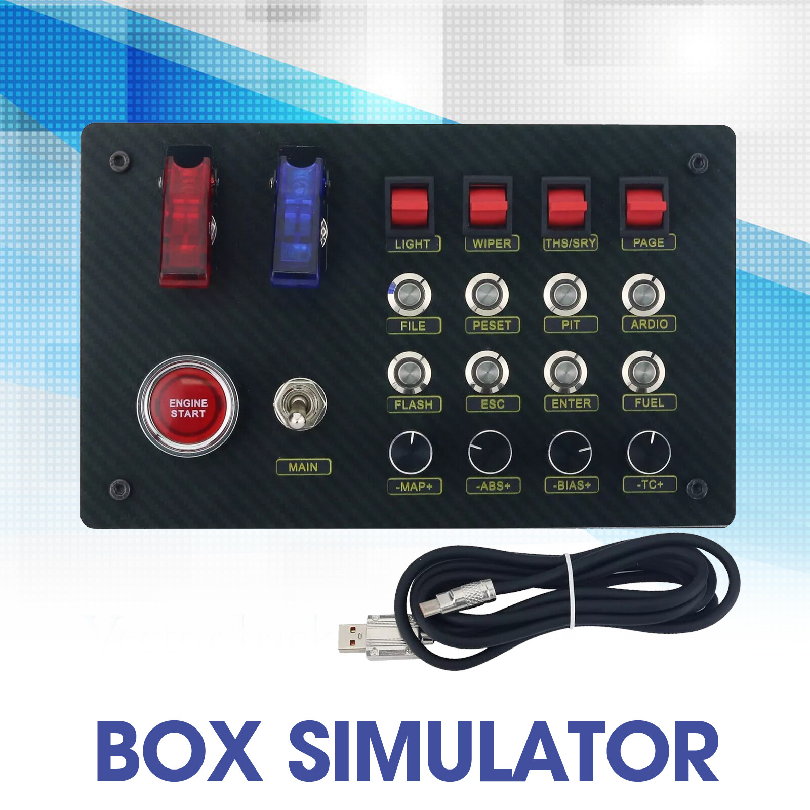 Horizontal Button Box SIM Racing Control Box Simulator for Simagic Fanatec ZQSR
