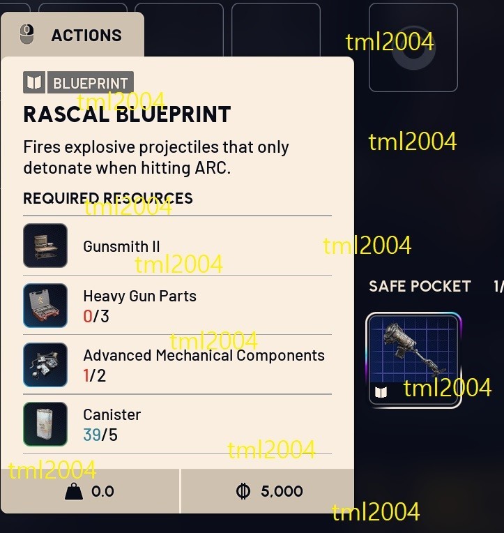 ✅ ARC RAIDERS ✅ RASCAL BLUEPRINT- USA SELLER