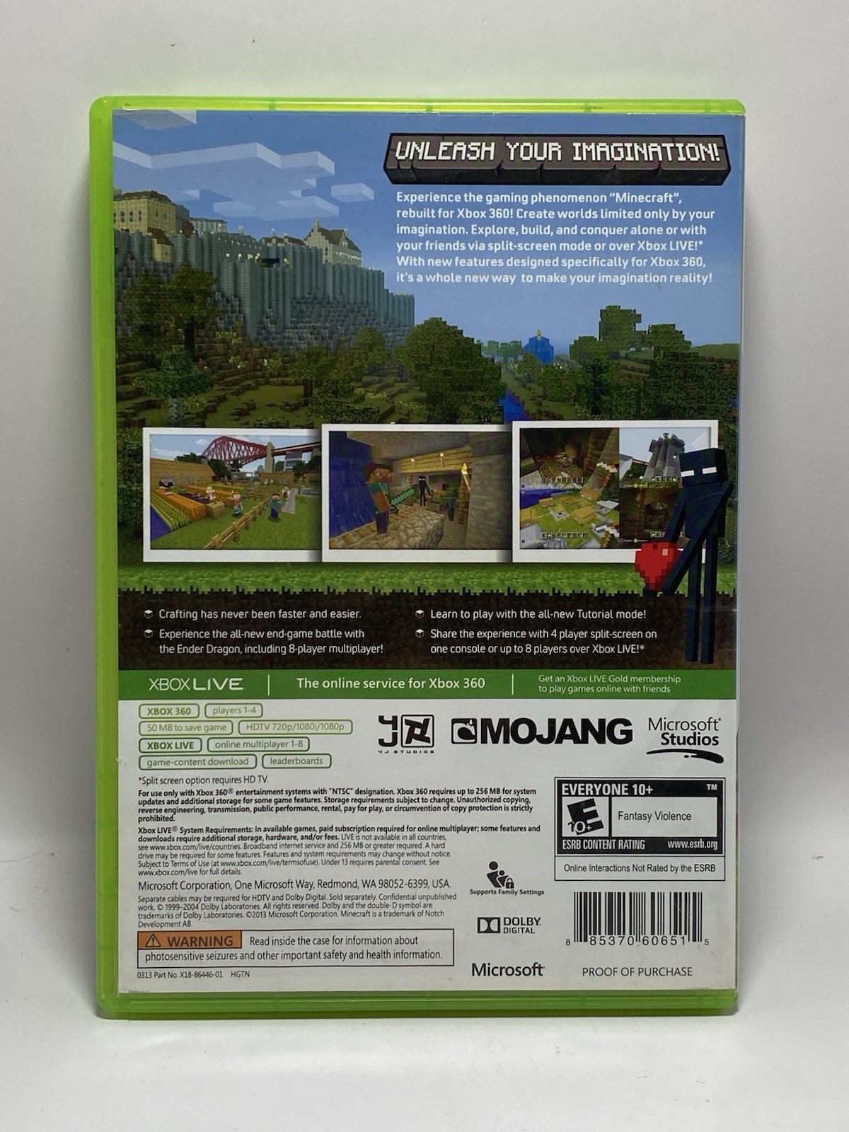 Minecraft Xbox 360 Edition Microsoft Mojang Xbox 360