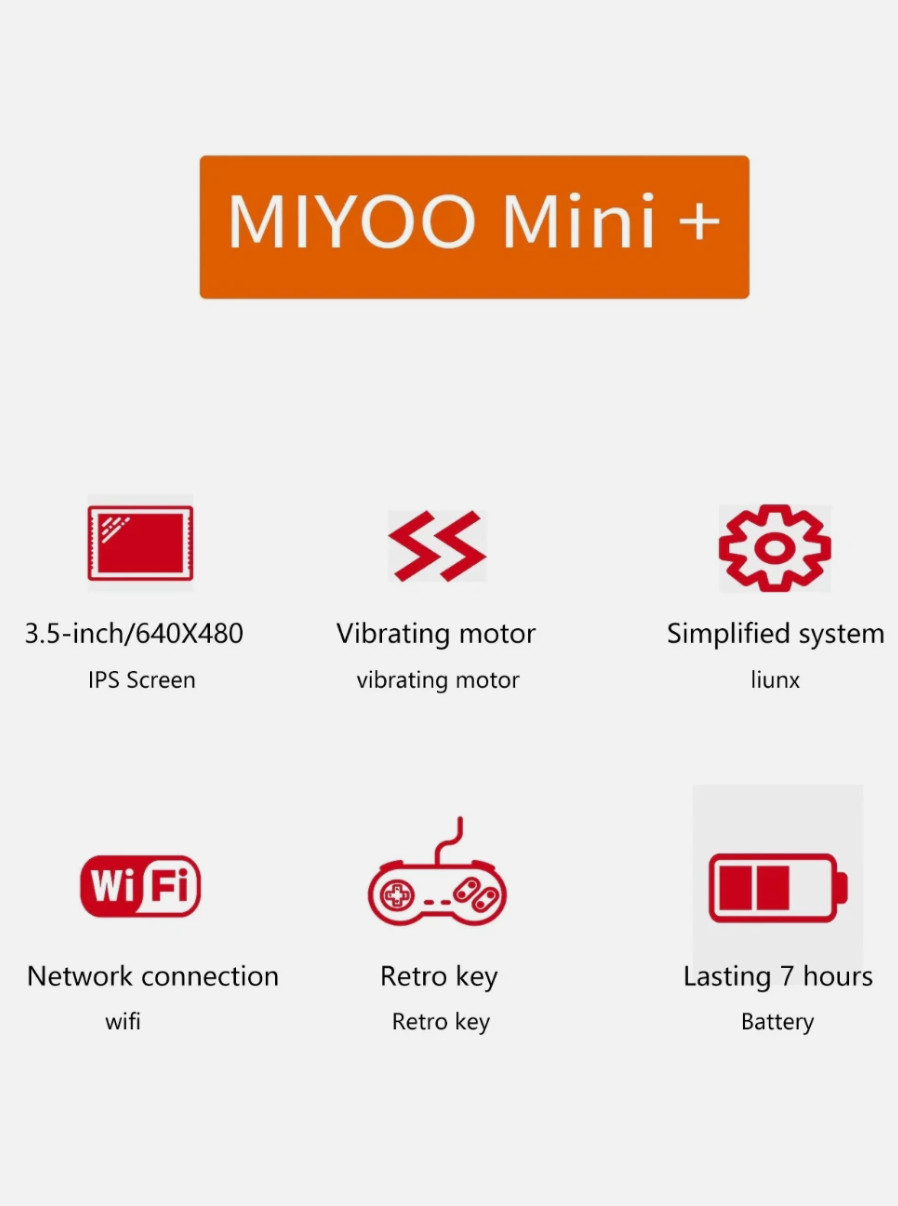 Miyoo Mini Plus Grey 64GB 3.5″ IPS Retro Handheld Console OnionOS WiFi + Case