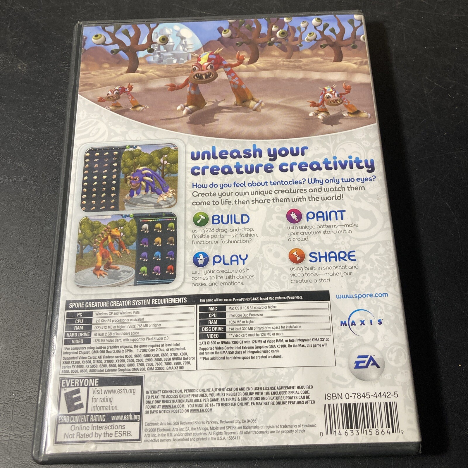Spore Creature Creator, WIN MAC CD-ROM