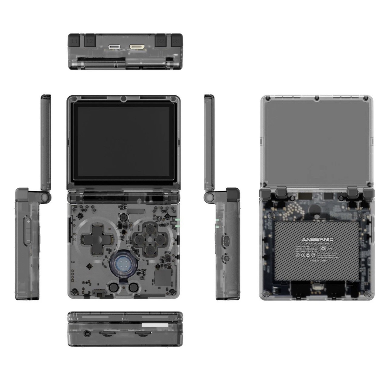 Anbernic RG35XX SP 64GB Handheld Console – Black Transparent