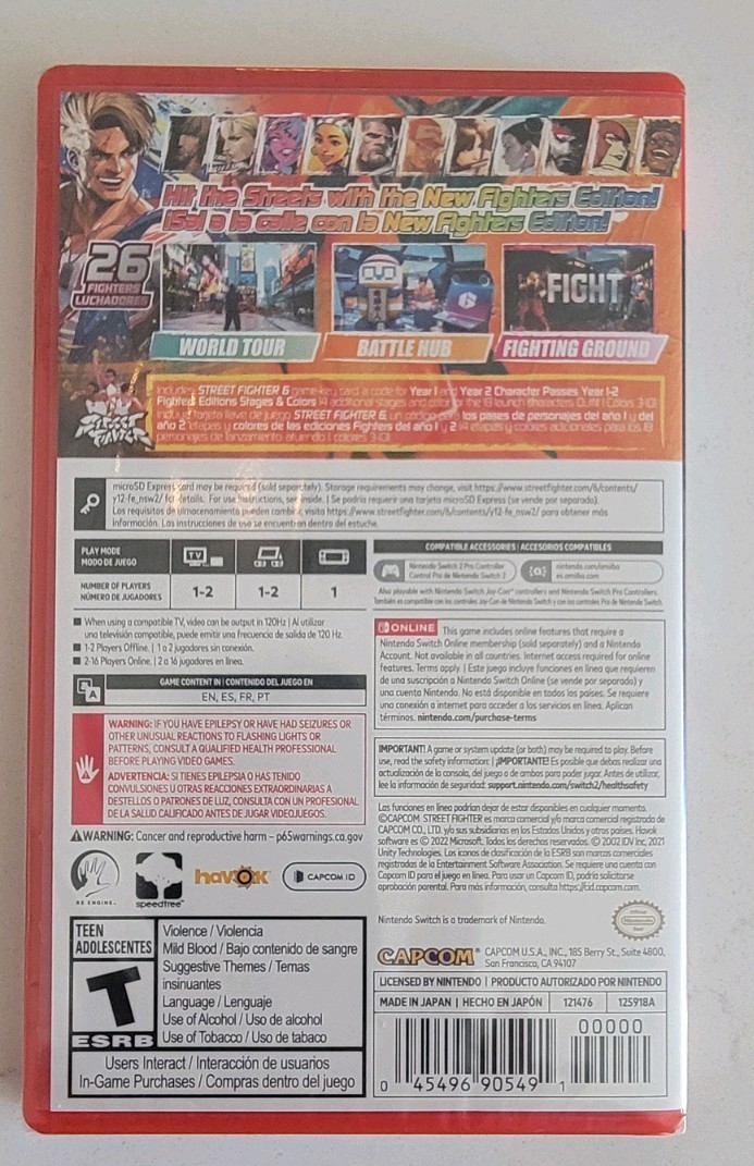 Street Fighter 6 Years 1-2 Fighters Edition – Nintendo Switch 2 Brand New Sealed