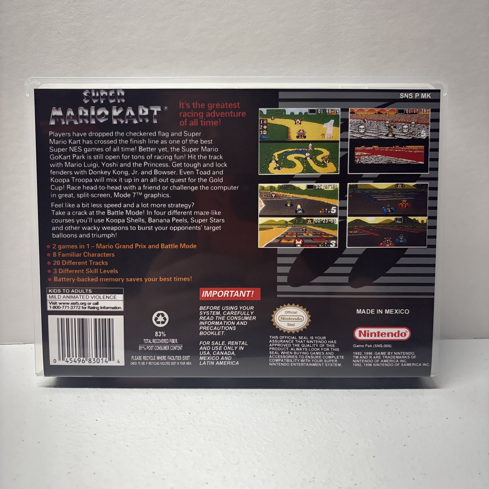 Super Mario Kart SNES Universal Game Case Game Cartridge *CASE ONLY*
