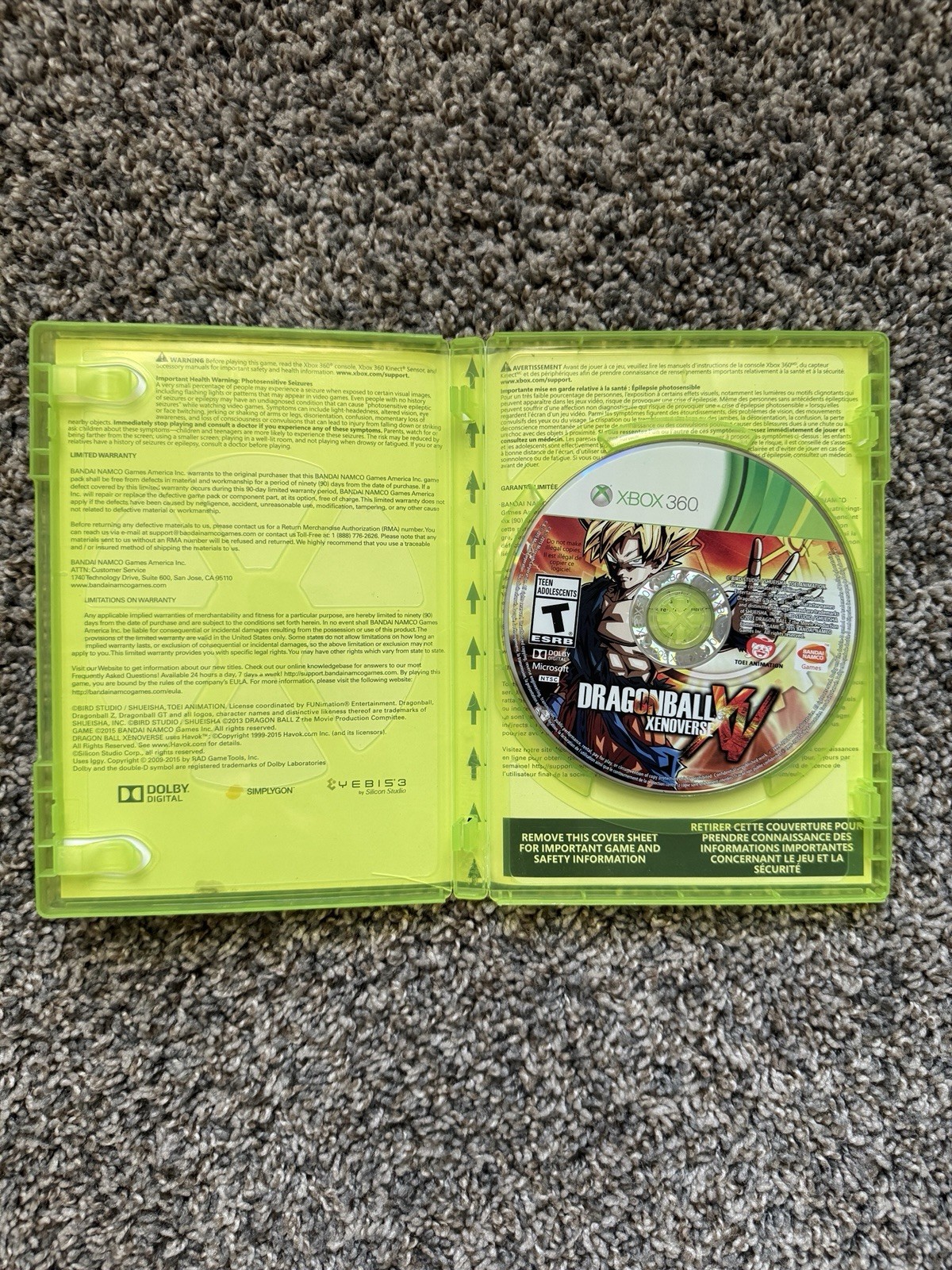 Dragon Ball Xenoverse XV Xbox 360 CIB Tested Goku DBZ Bandai Namco Fighting