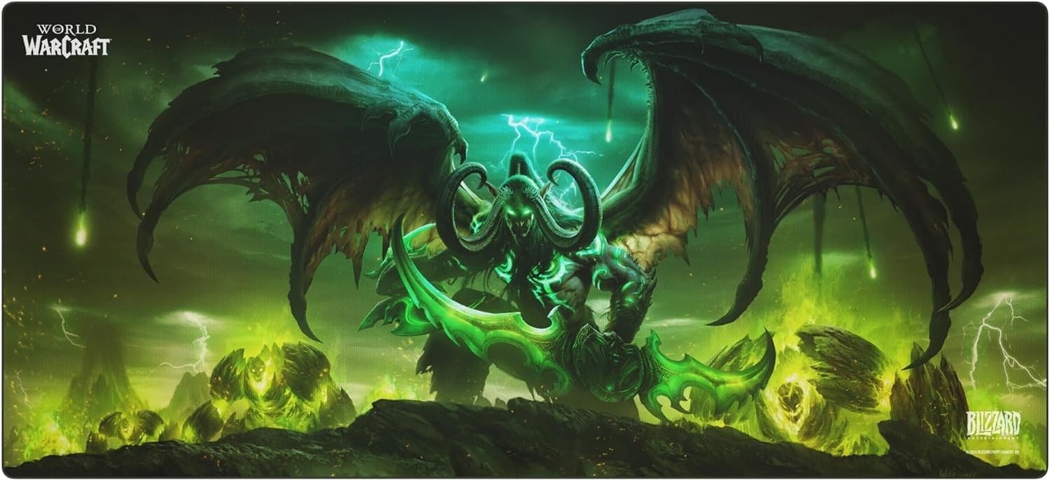 WoW Illidan Gaming Mousepad 35×16 – Durable & Washable