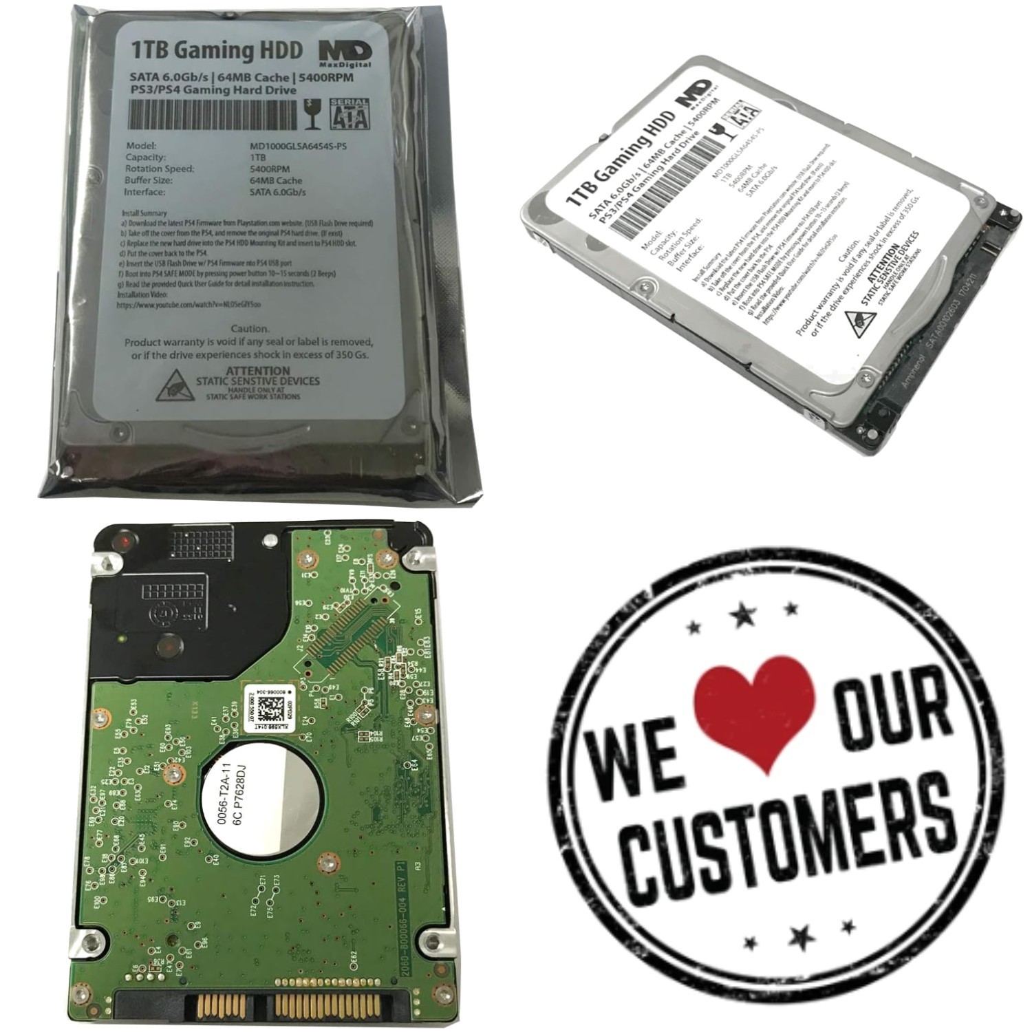 1TB 2.5inch 7MM Gaming Hard Drive for PS3/PS4 – 64MB Cache