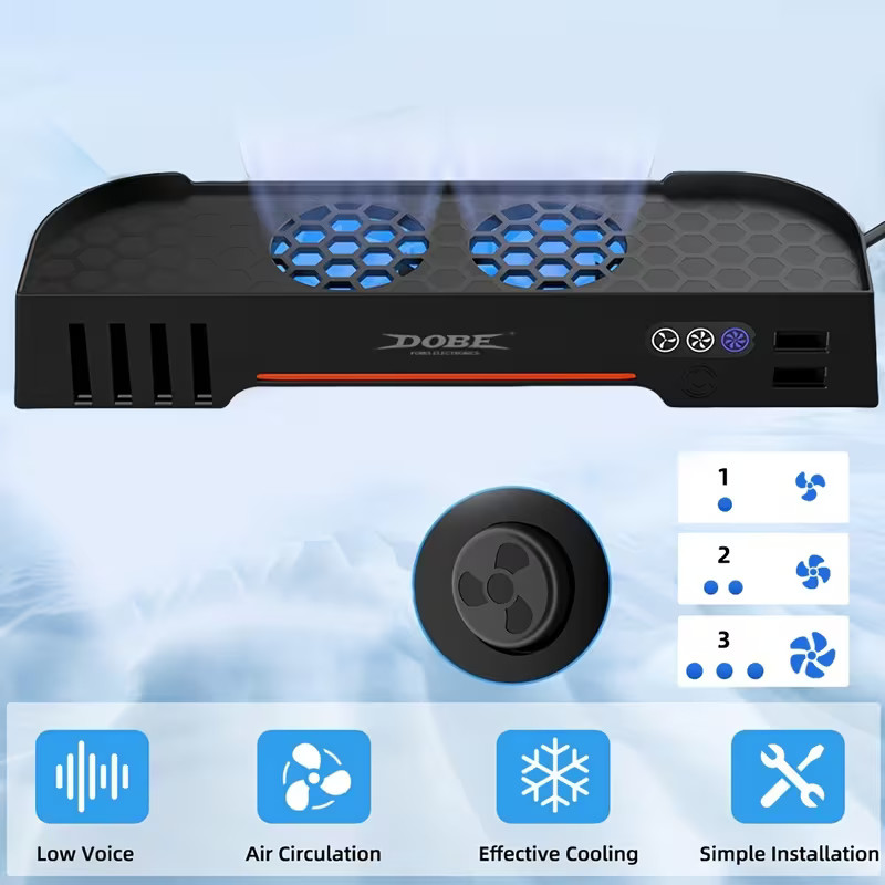 Cooling Station for Nintendo Switch 2: Plug & Play Dual-Fan Dock for Performance