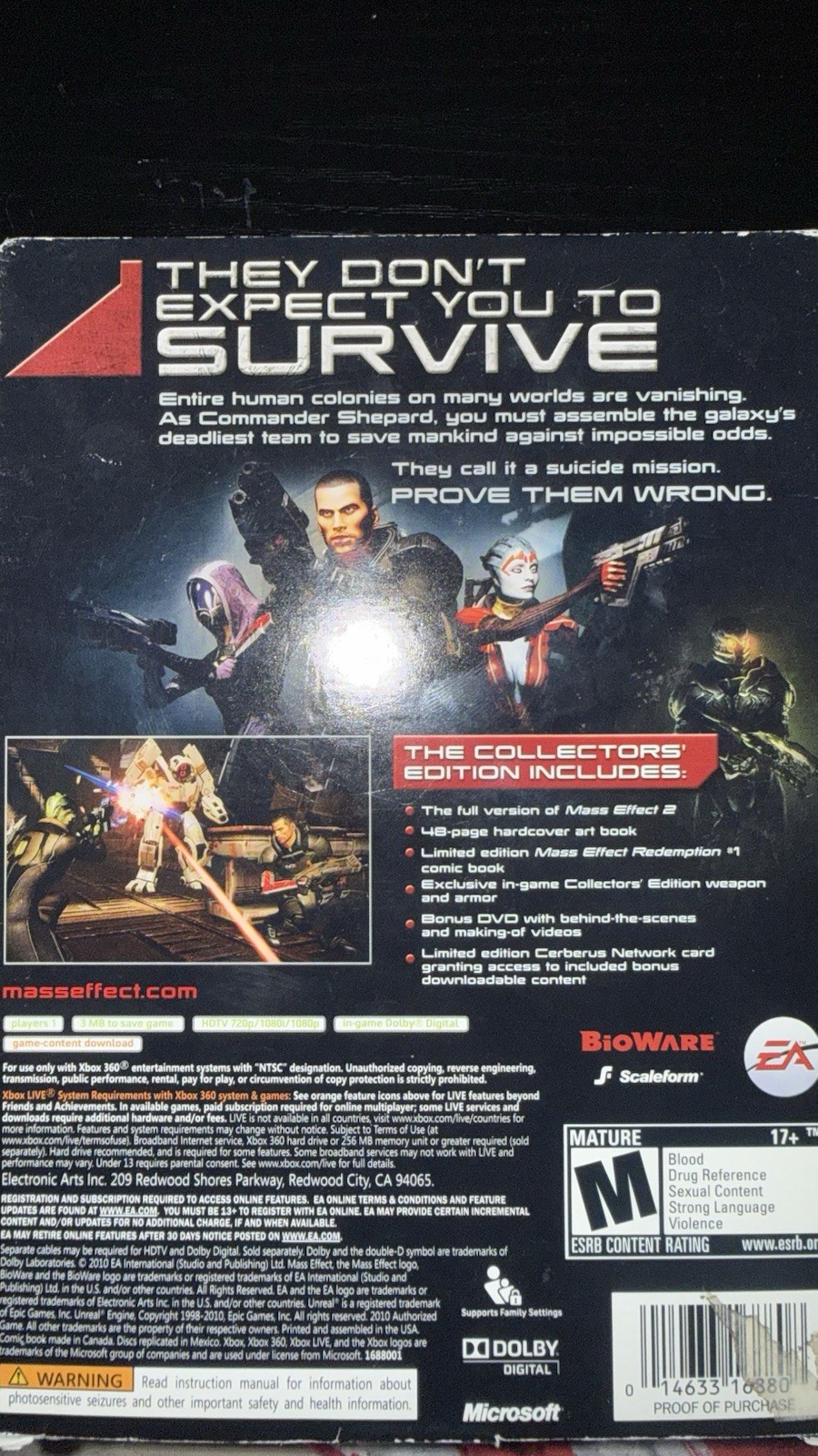 Mass Effect 2 Collector’s Edition Xbox 360 Game – M, NTSC-U/C, Art Book