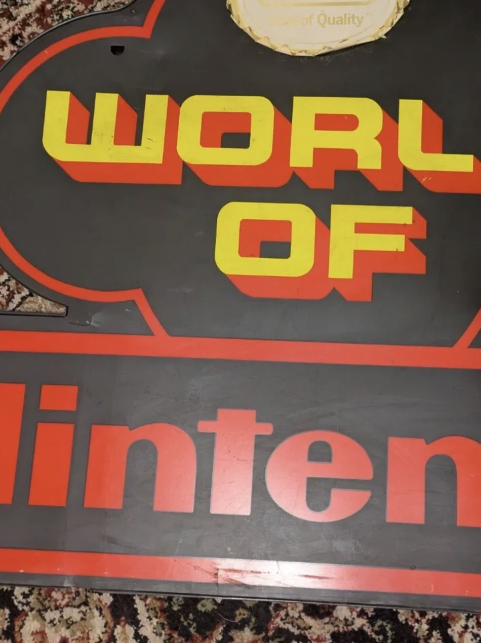 Nintendo NES World of Nintendo Display Sign Promotional Promo SNES Standee Mario