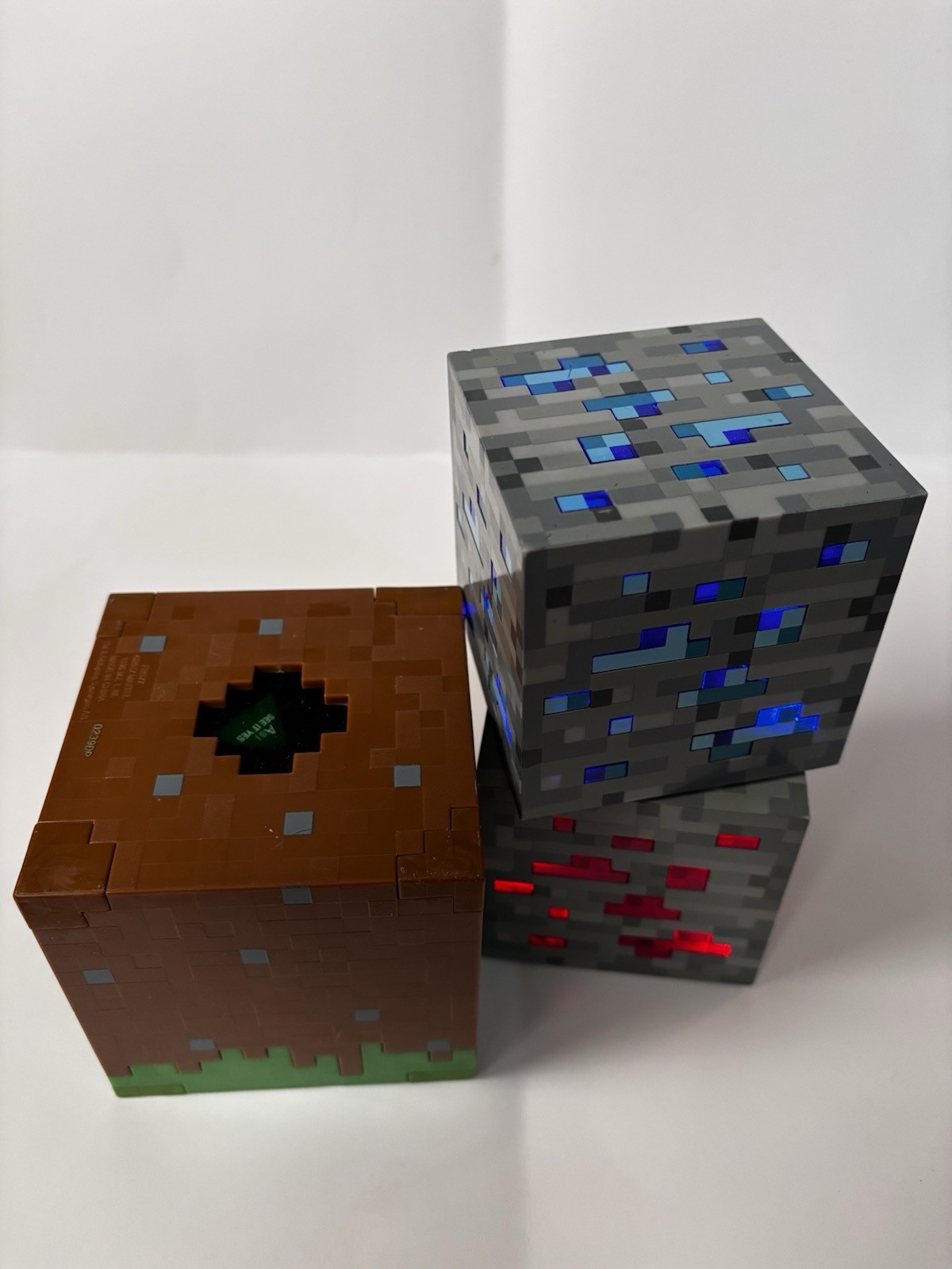 Minecraft Light Up Diamond And Redstone Blocks And Magic 8 Block Lot