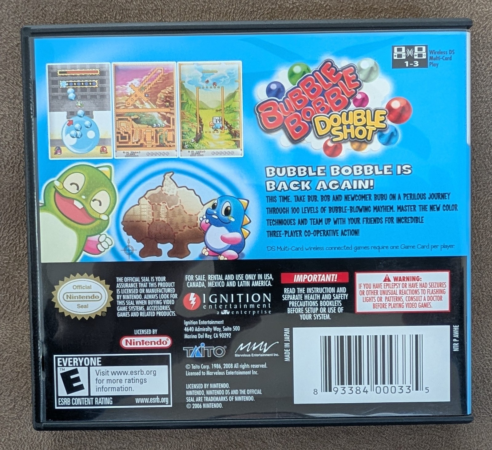 Bubble Bobble: Double Shot (Nintendo DS, 2008), Complete (Game, Case & Manual)
