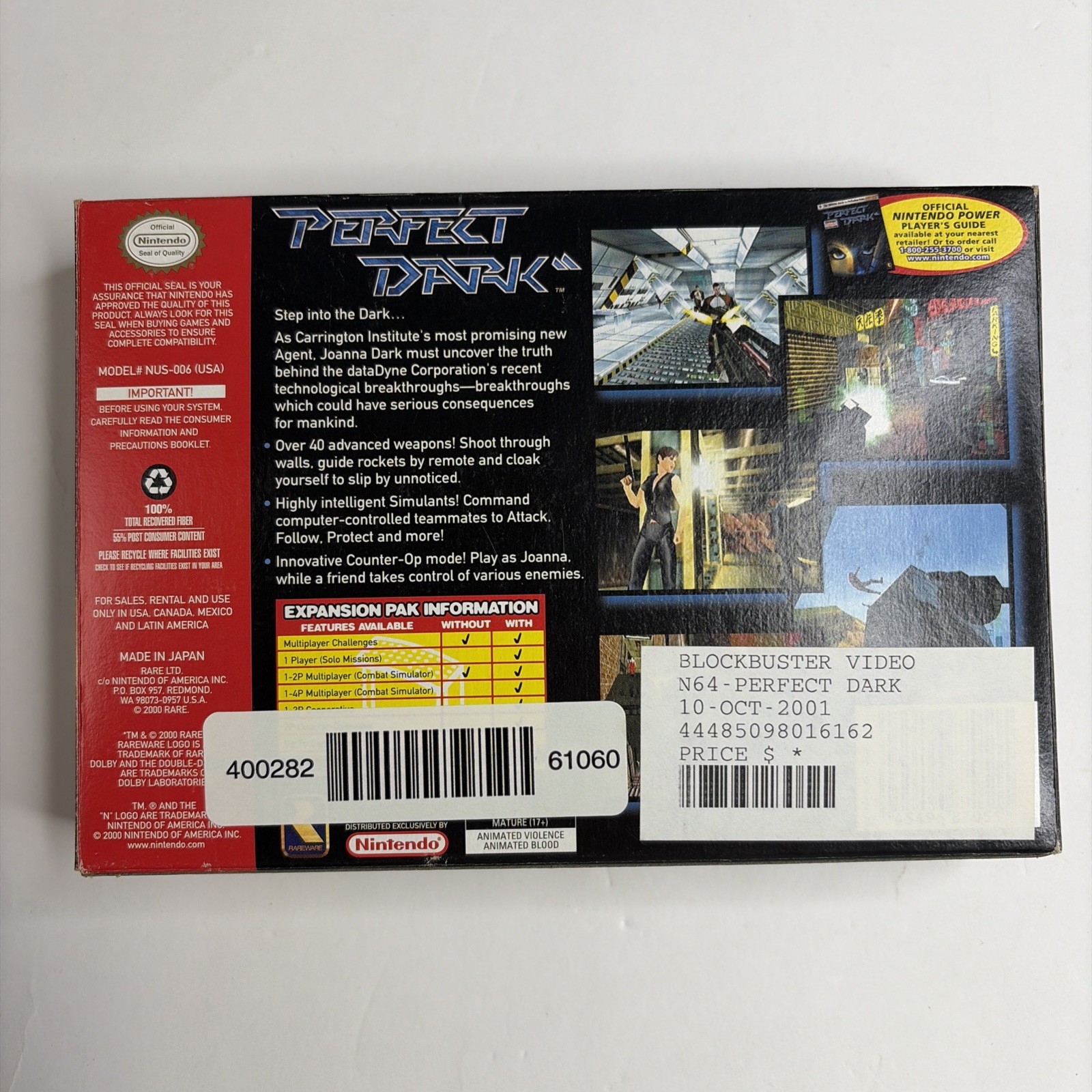 Perfect Dark N64 Nintendo 64 In Original Box Authentic! Good Condition!