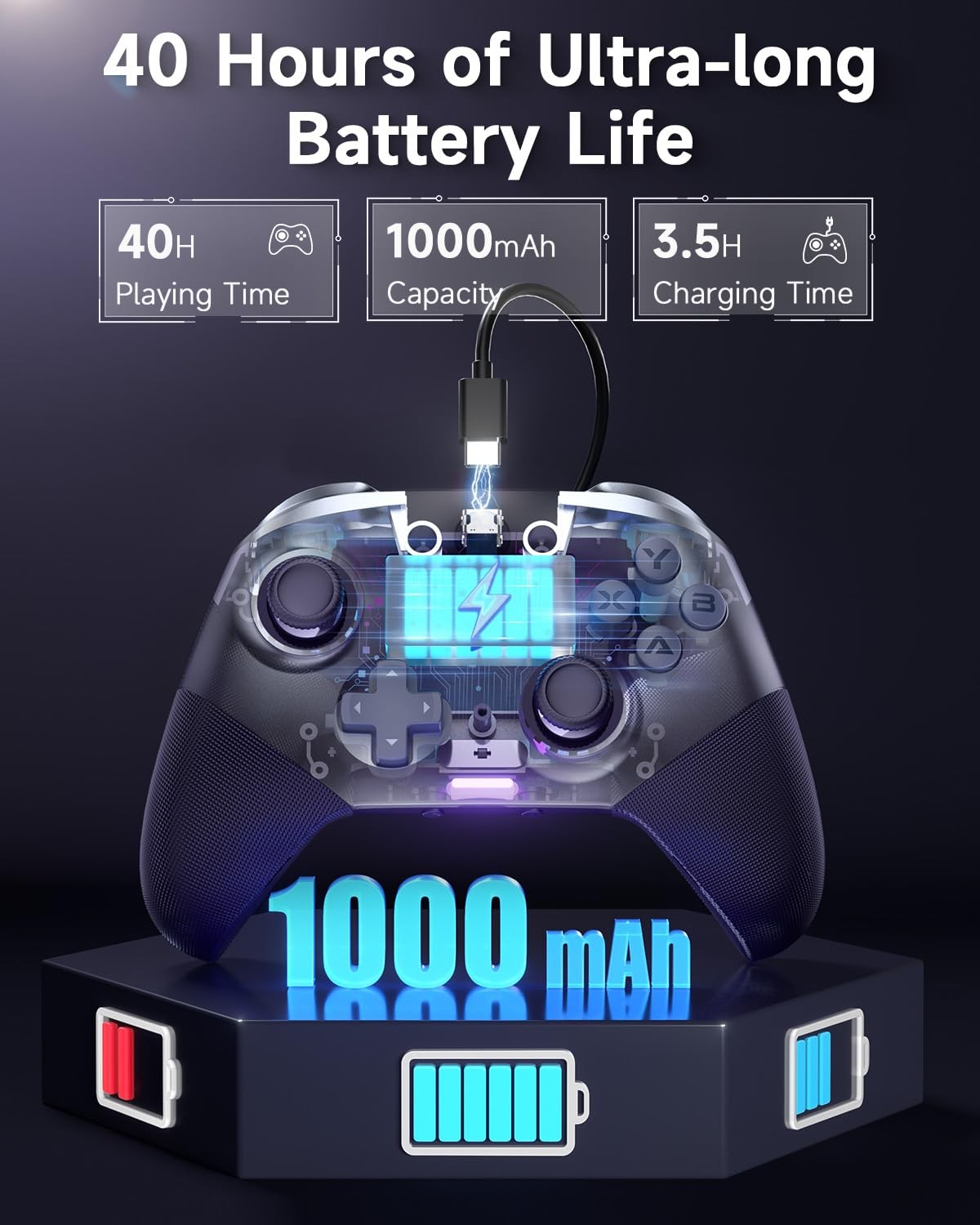 EasySMX X10 Wireless PC Controller with Dual Hall Effect, Bluetooth Controlle…