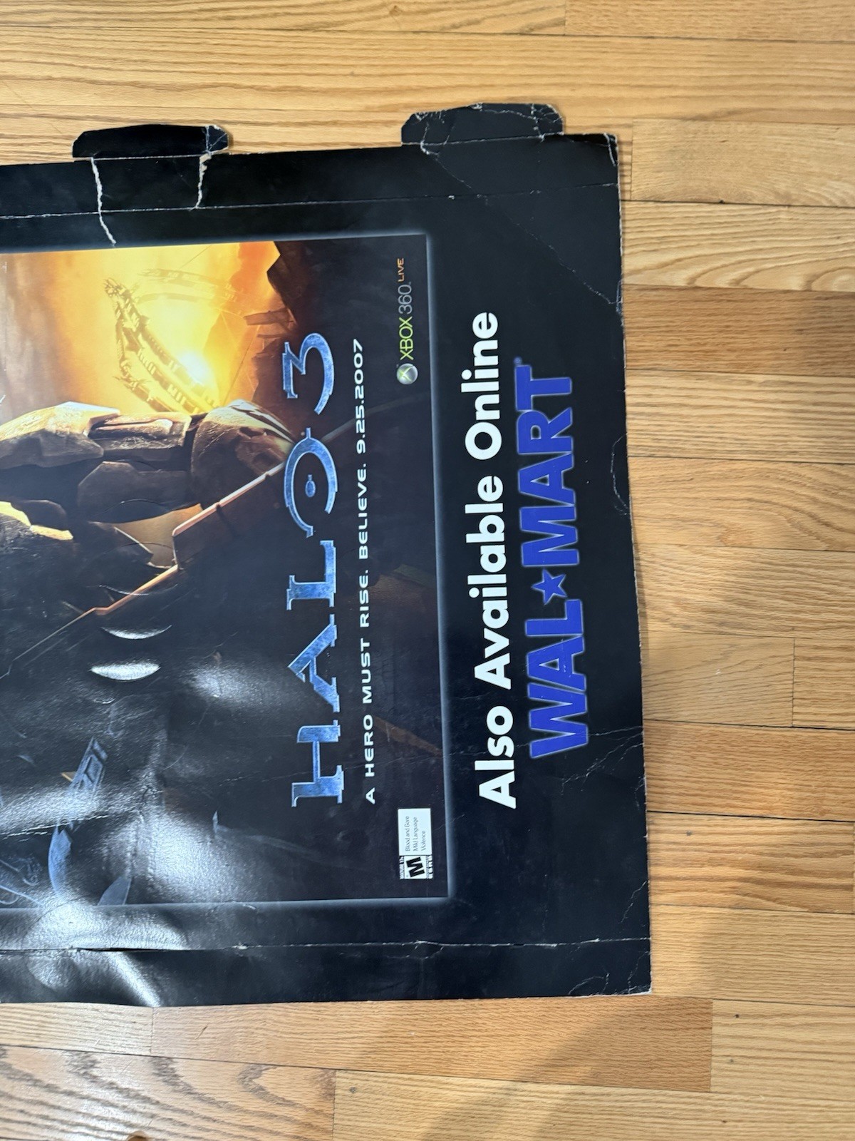 Halo 3 50in X 33in Walmart Exclusive Cardboard Poster – See Pics For Damage