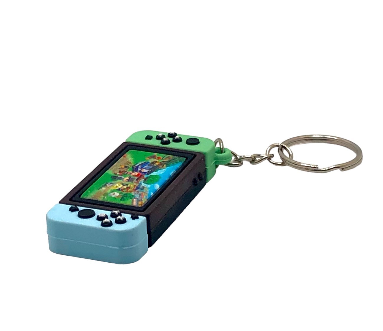 Collectable NINTENDO SWITCH Keychain – Animal Crossing New Leaf – Green & Blue