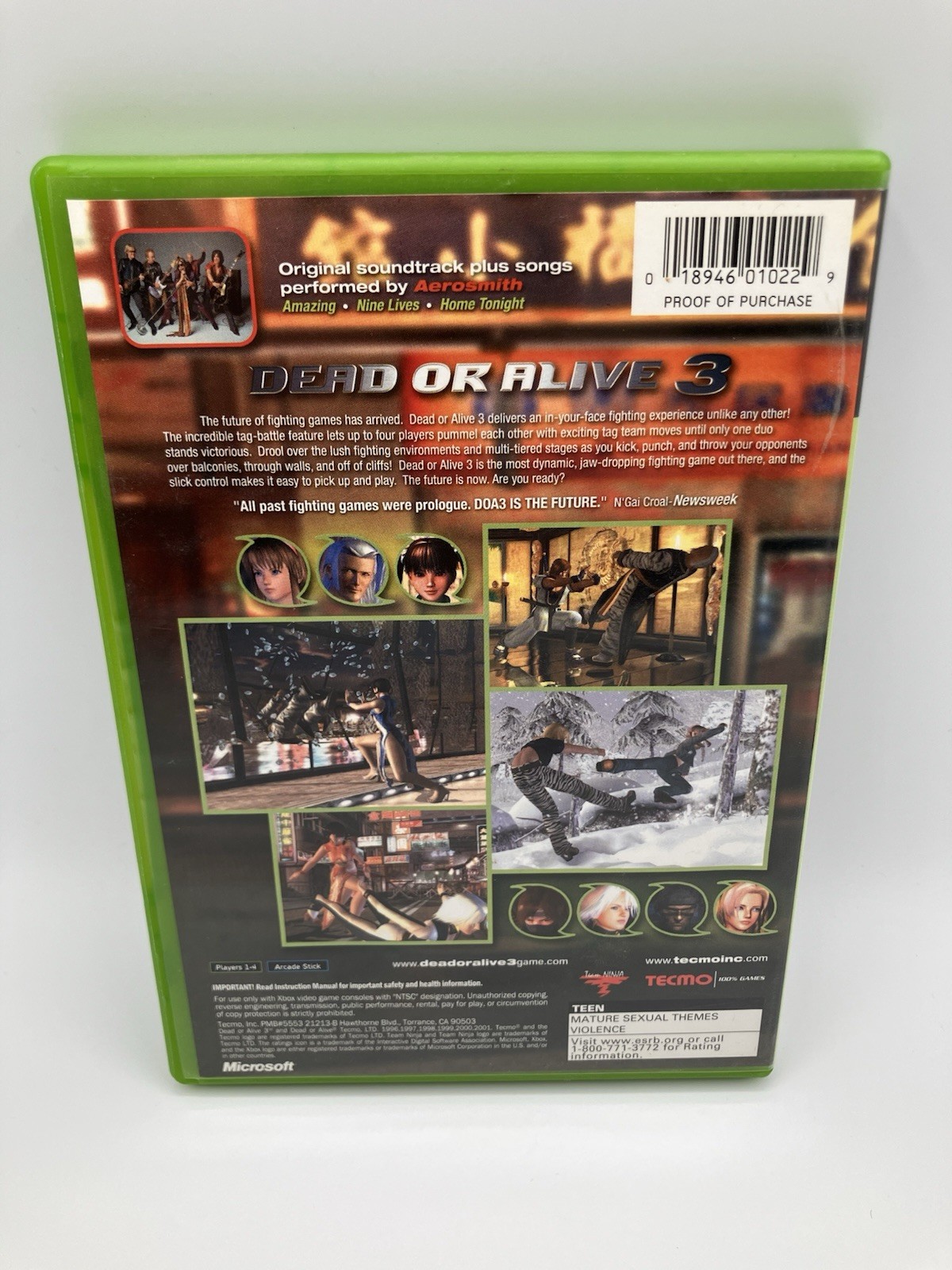 Dead or Alive 3 (Microsoft Xbox, 2001) Near Mint CIB. Barely Played, One Owner